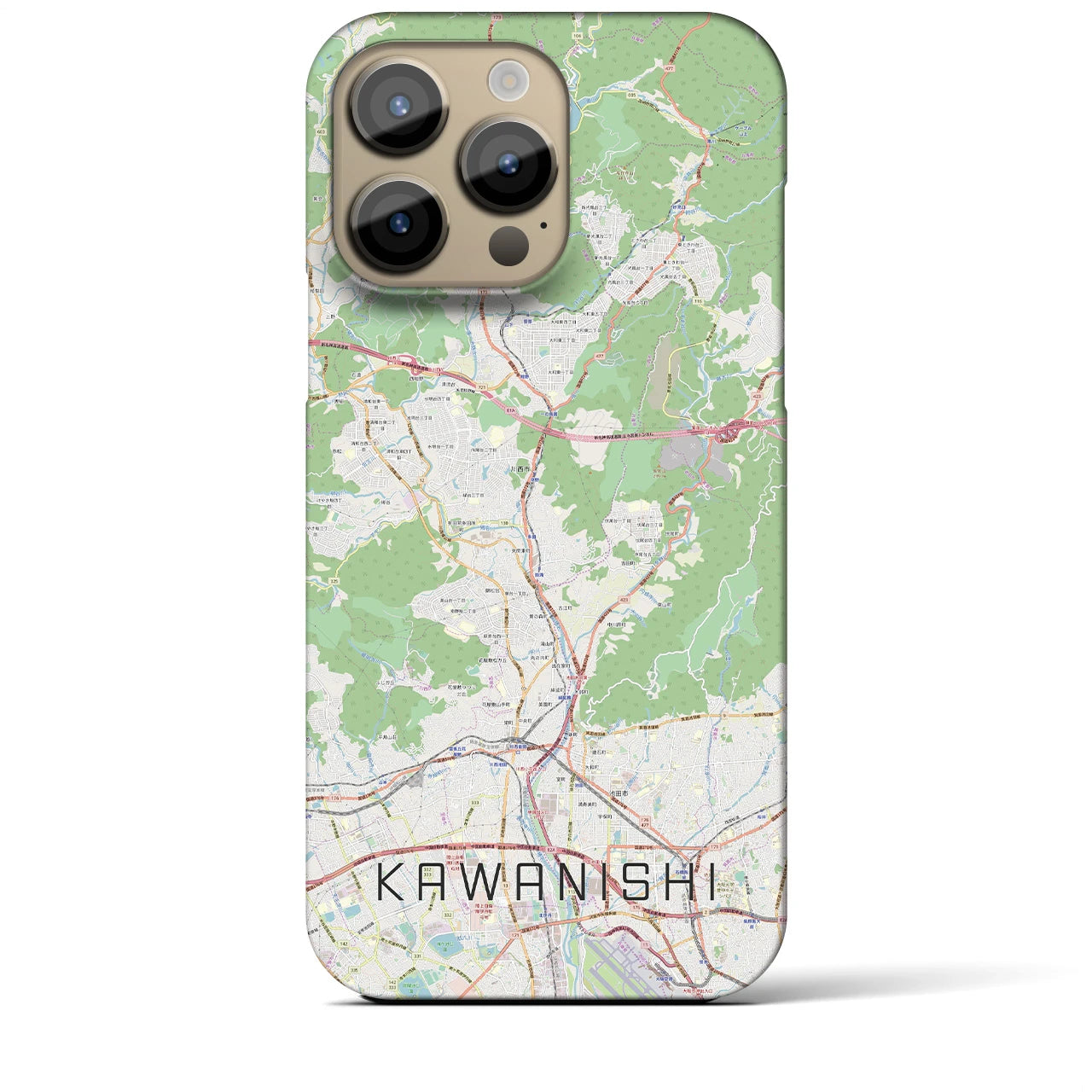 【川西(兵庫県)】地図柄iPhoneケース(バックカバータイプ)