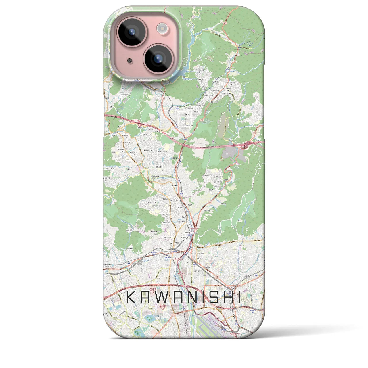 【川西(兵庫県)】地図柄iPhoneケース(バックカバータイプ)