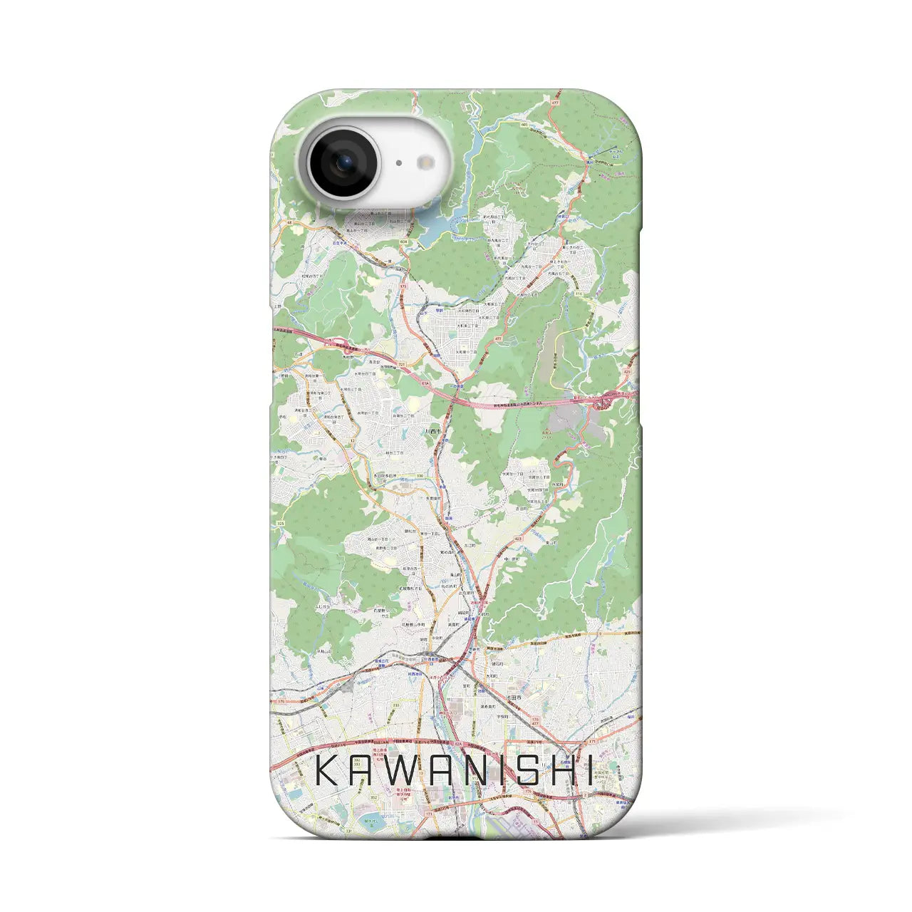 【川西(兵庫県)】地図柄iPhoneケース(バックカバータイプ)