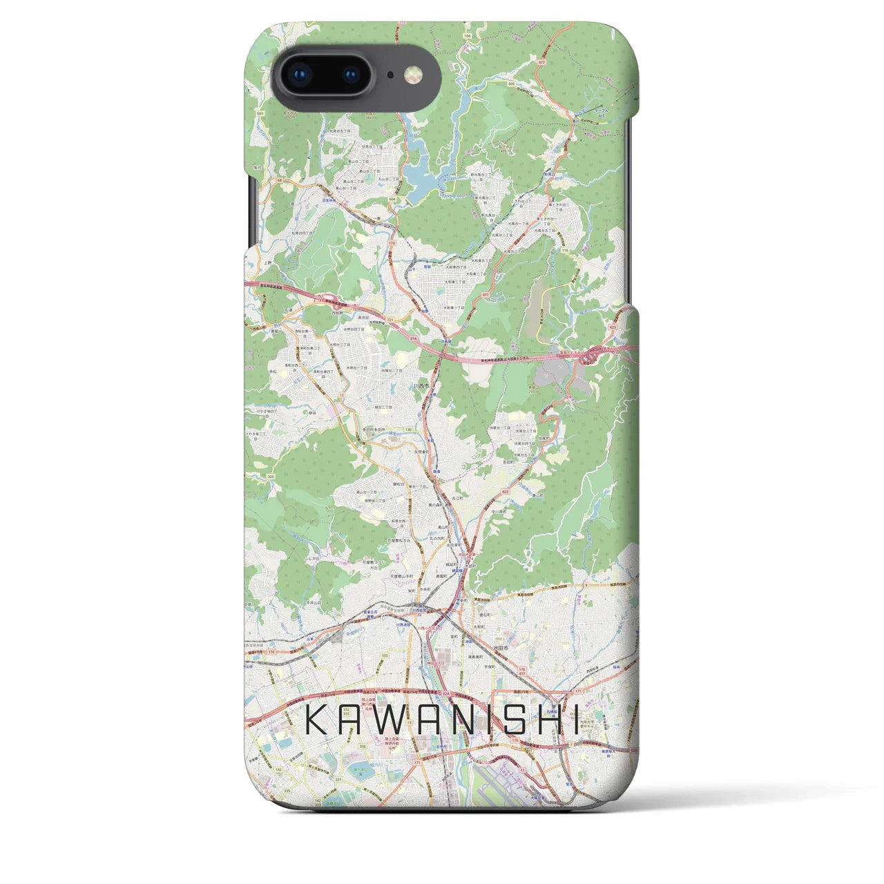 【川西(兵庫県)】地図柄iPhoneケース(バックカバータイプ)