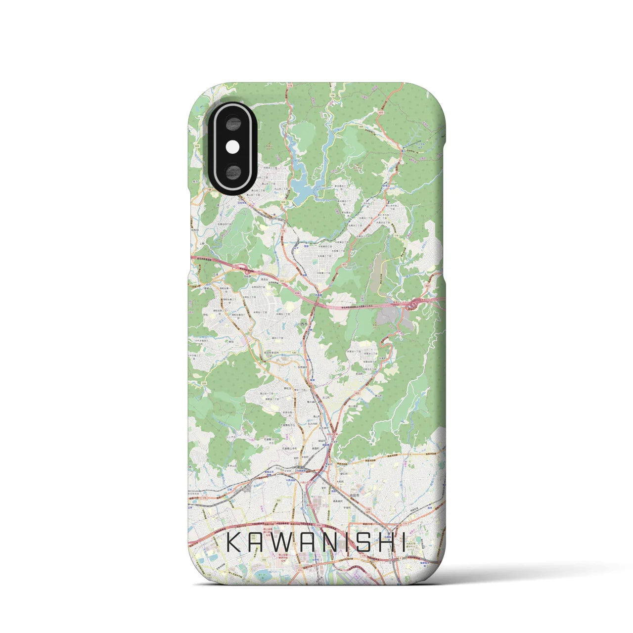 【川西(兵庫県)】地図柄iPhoneケース(バックカバータイプ)