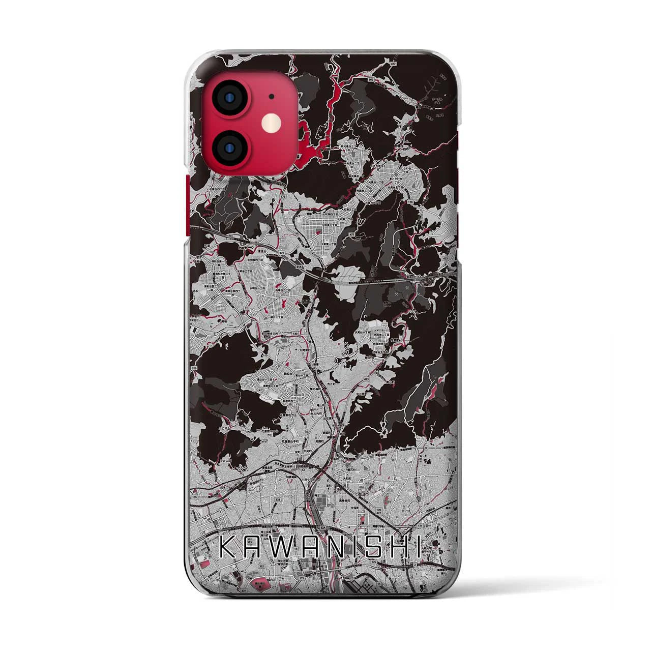 【川西(兵庫県)】地図柄iPhoneケース(クリアタイプ)