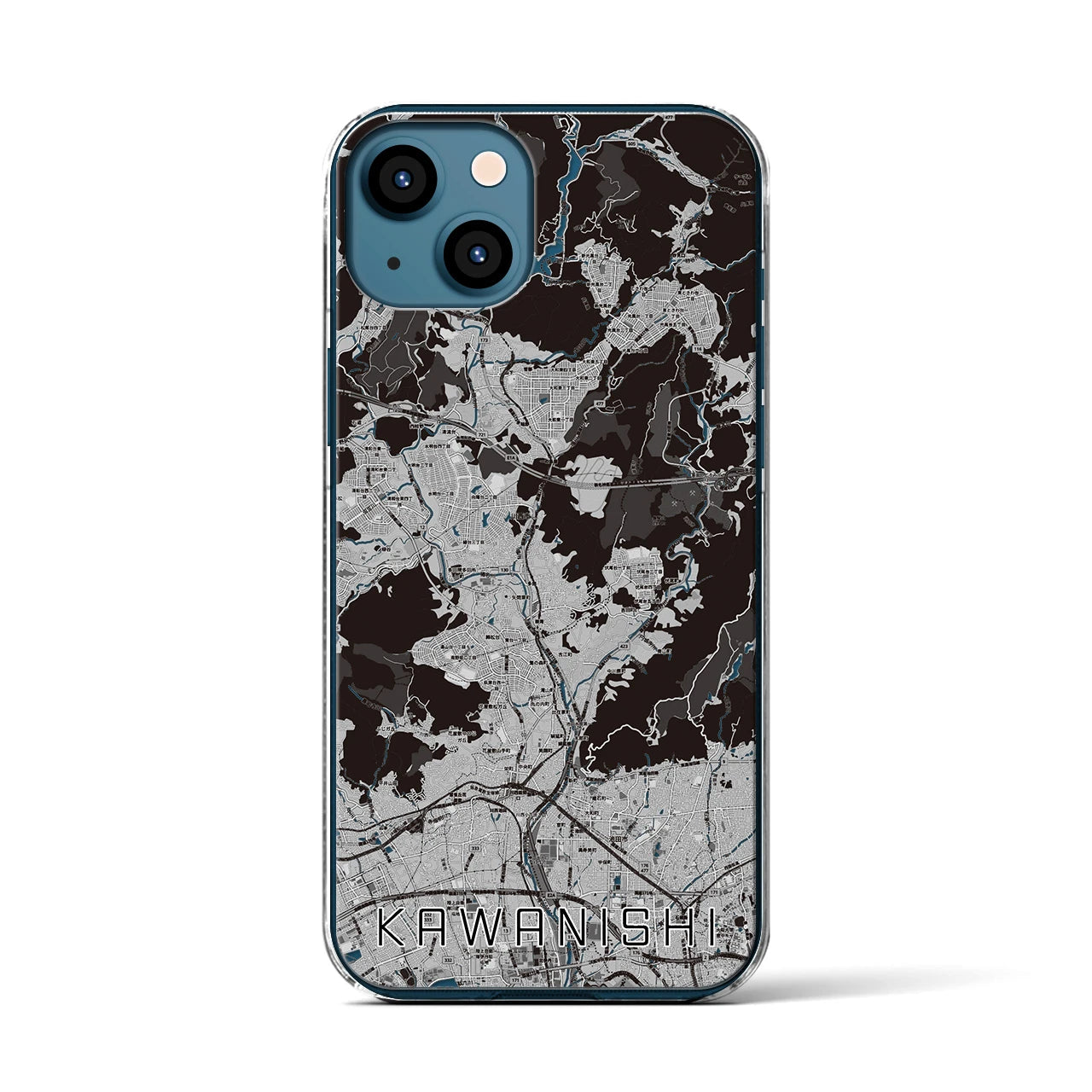 【川西(兵庫県)】地図柄iPhoneケース(クリアタイプ)