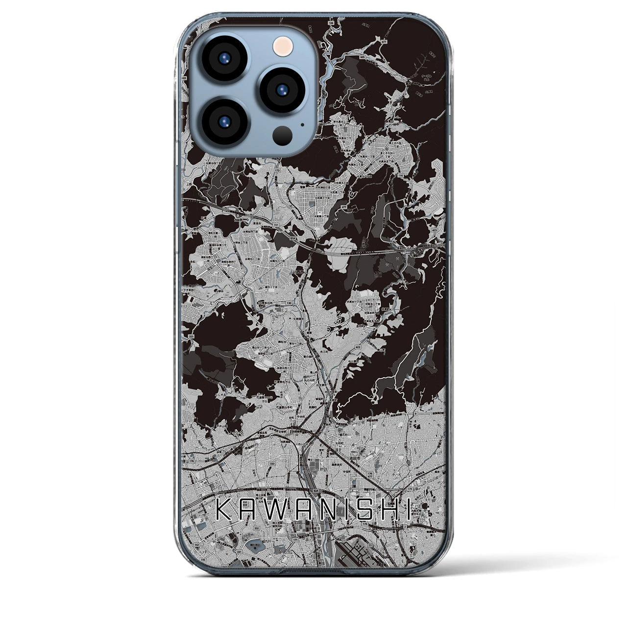 【川西(兵庫県)】地図柄iPhoneケース(クリアタイプ)