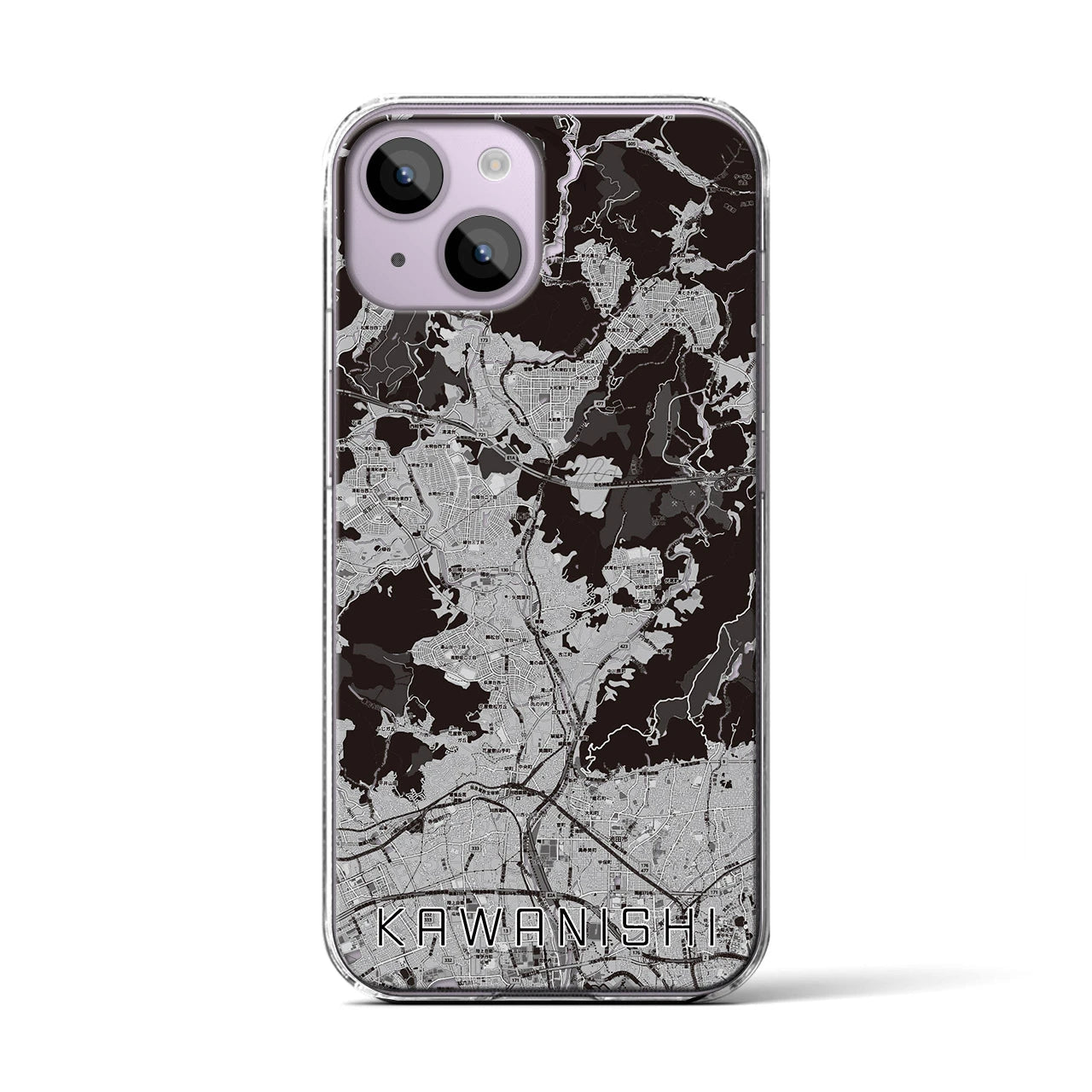 【川西(兵庫県)】地図柄iPhoneケース(クリアタイプ)