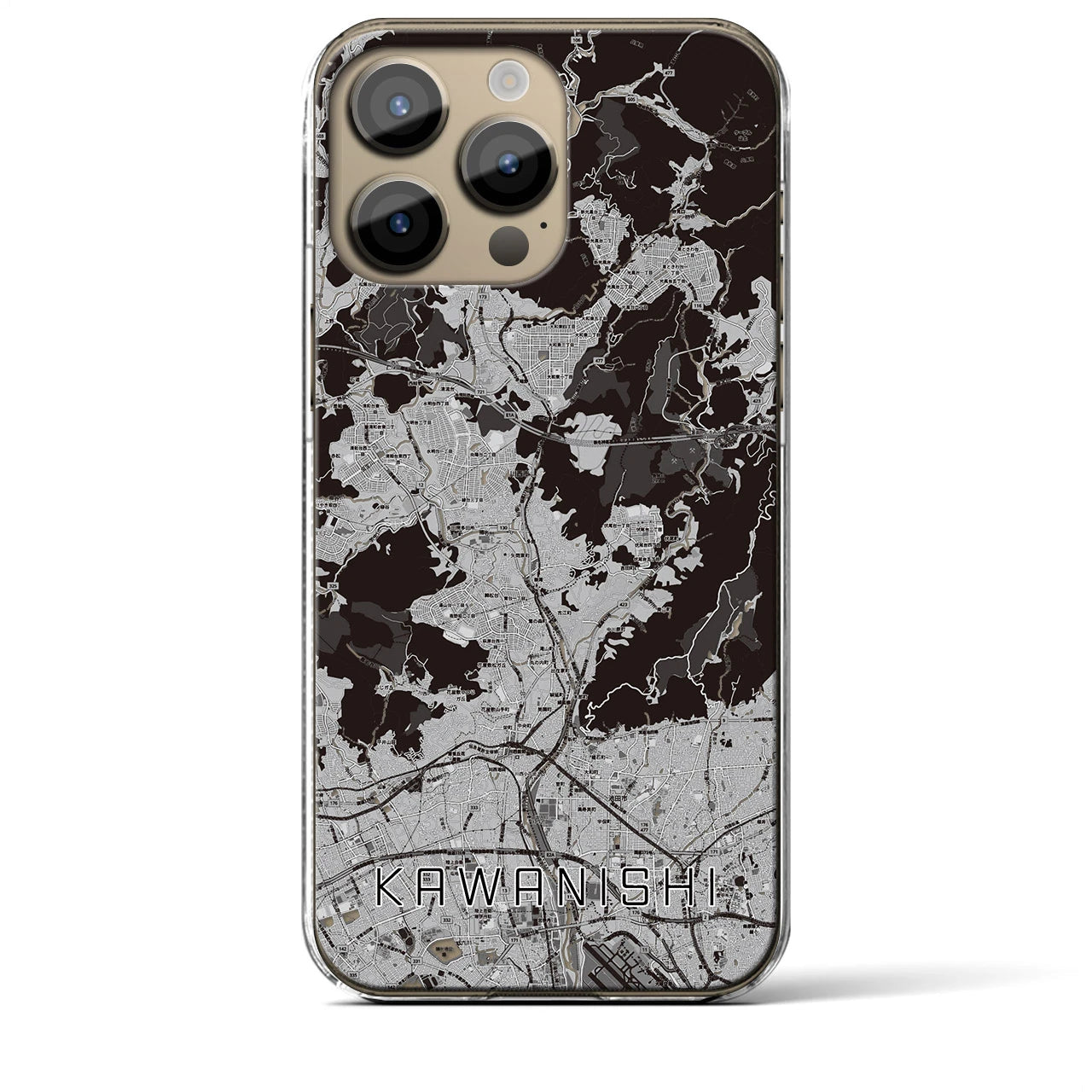 【川西(兵庫県)】地図柄iPhoneケース(クリアタイプ)