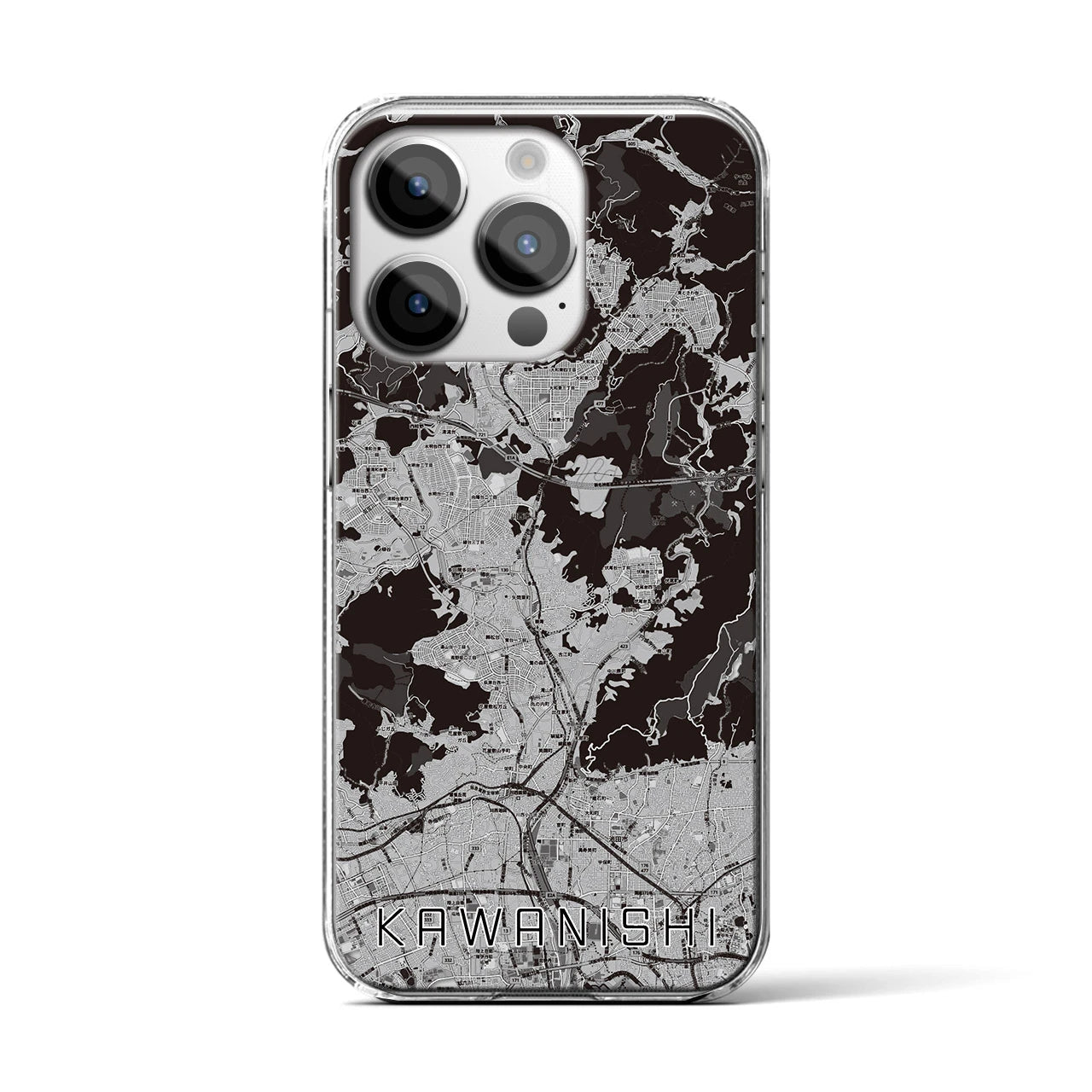 【川西(兵庫県)】地図柄iPhoneケース(クリアタイプ)