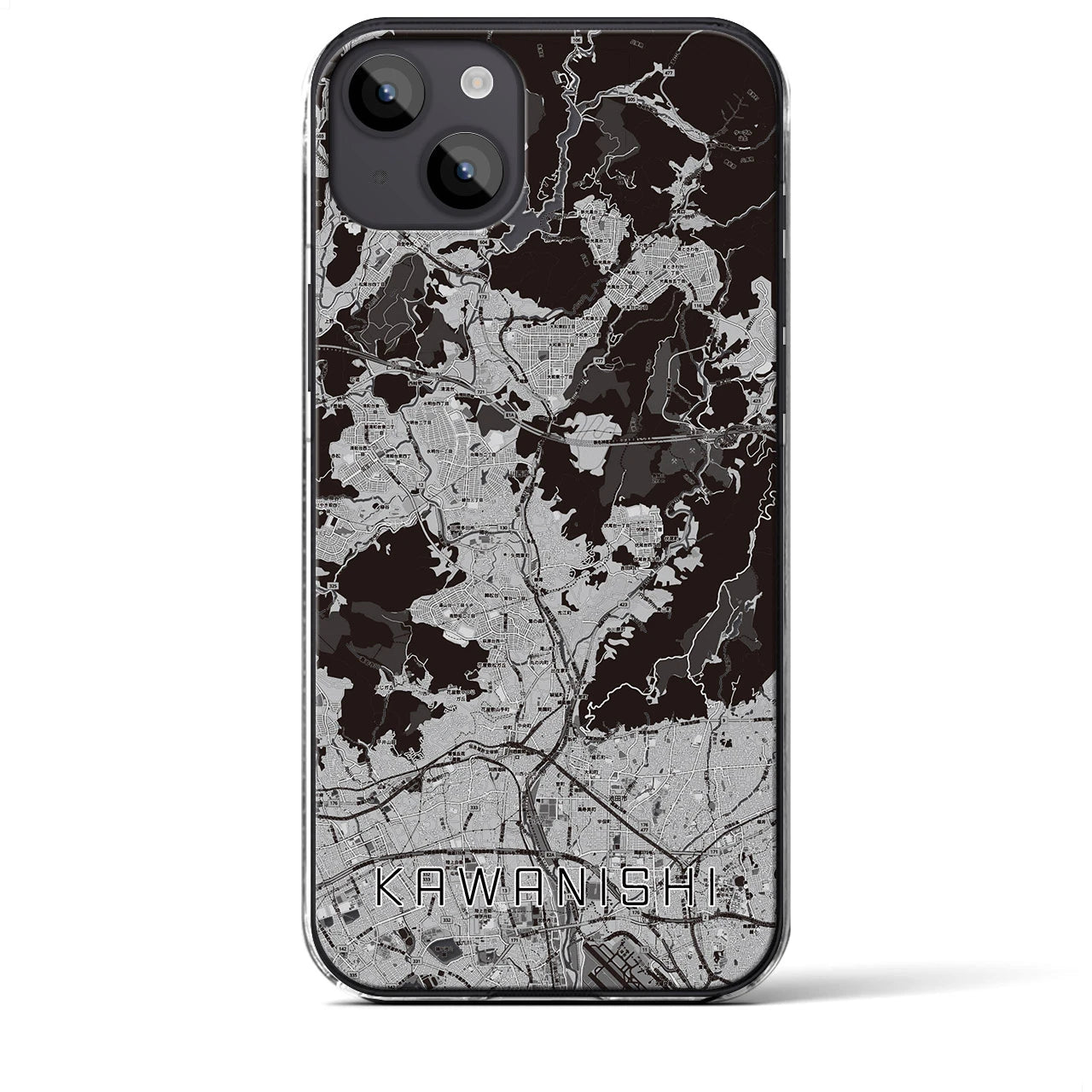 【川西(兵庫県)】地図柄iPhoneケース(クリアタイプ)