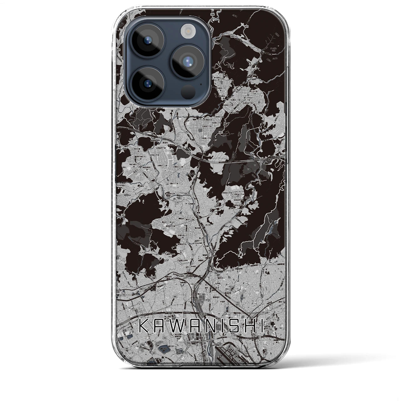 【川西(兵庫県)】地図柄iPhoneケース(クリアタイプ)