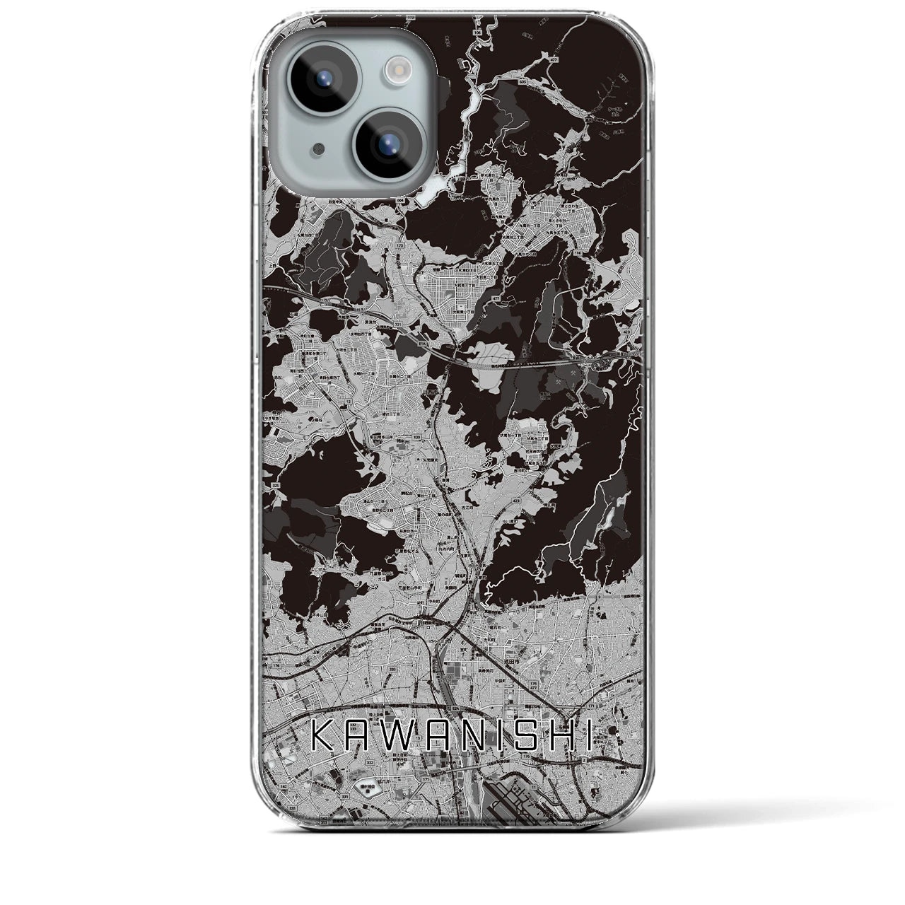 【川西(兵庫県)】地図柄iPhoneケース(クリアタイプ)