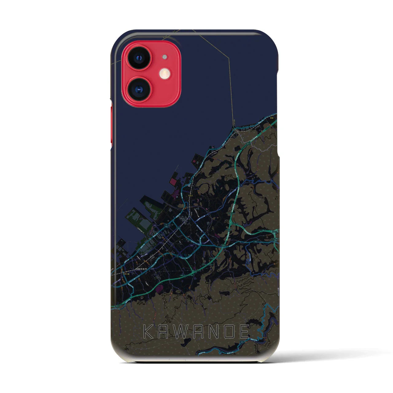 【川之江(愛媛県)】地図柄iPhoneケース(バックカバータイプ)