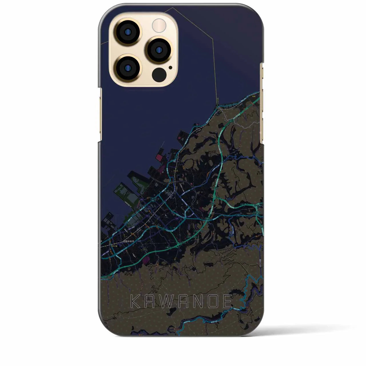 【川之江(愛媛県)】地図柄iPhoneケース(バックカバータイプ)