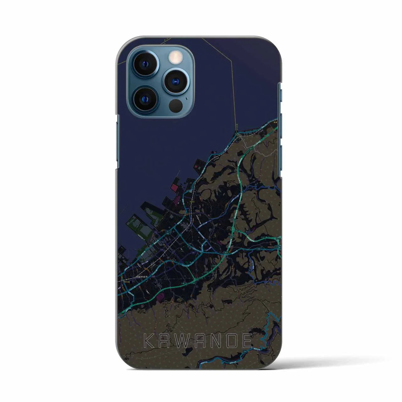 【川之江(愛媛県)】地図柄iPhoneケース(バックカバータイプ)