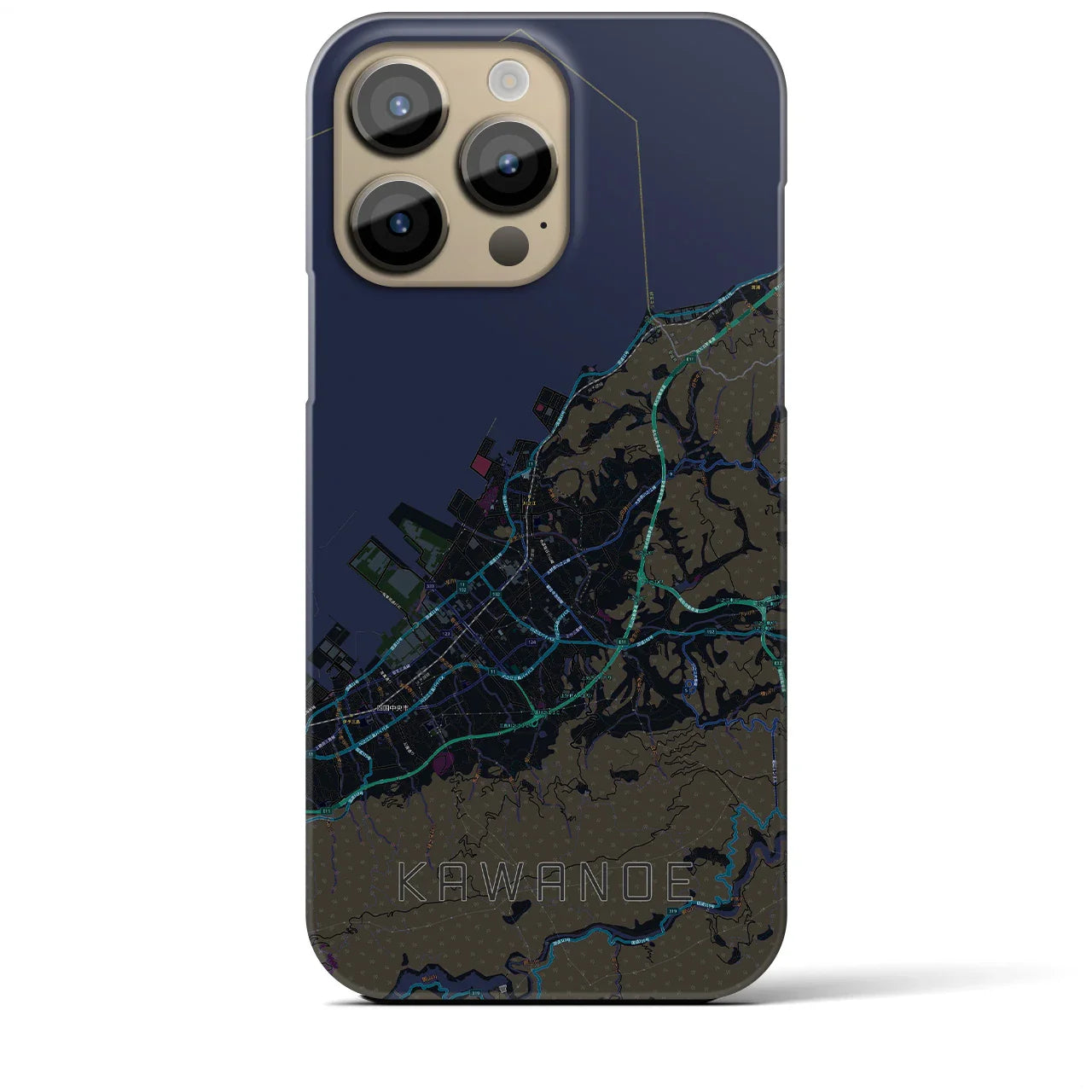 【川之江(愛媛県)】地図柄iPhoneケース(バックカバータイプ)