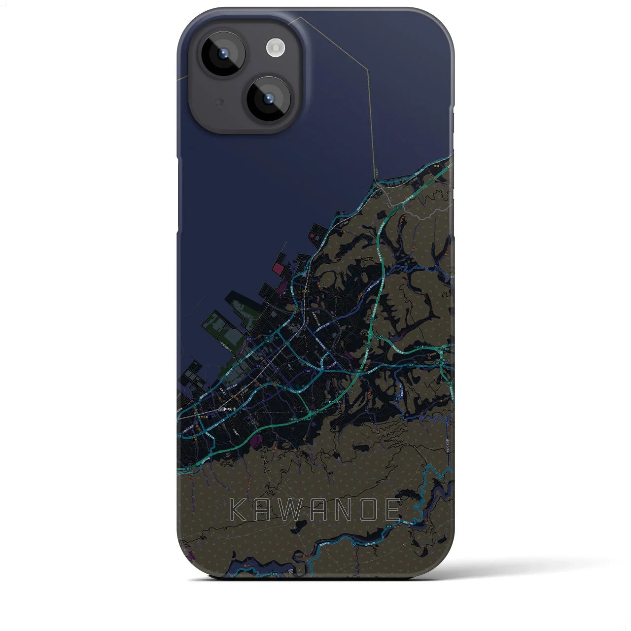 【川之江(愛媛県)】地図柄iPhoneケース(バックカバータイプ)