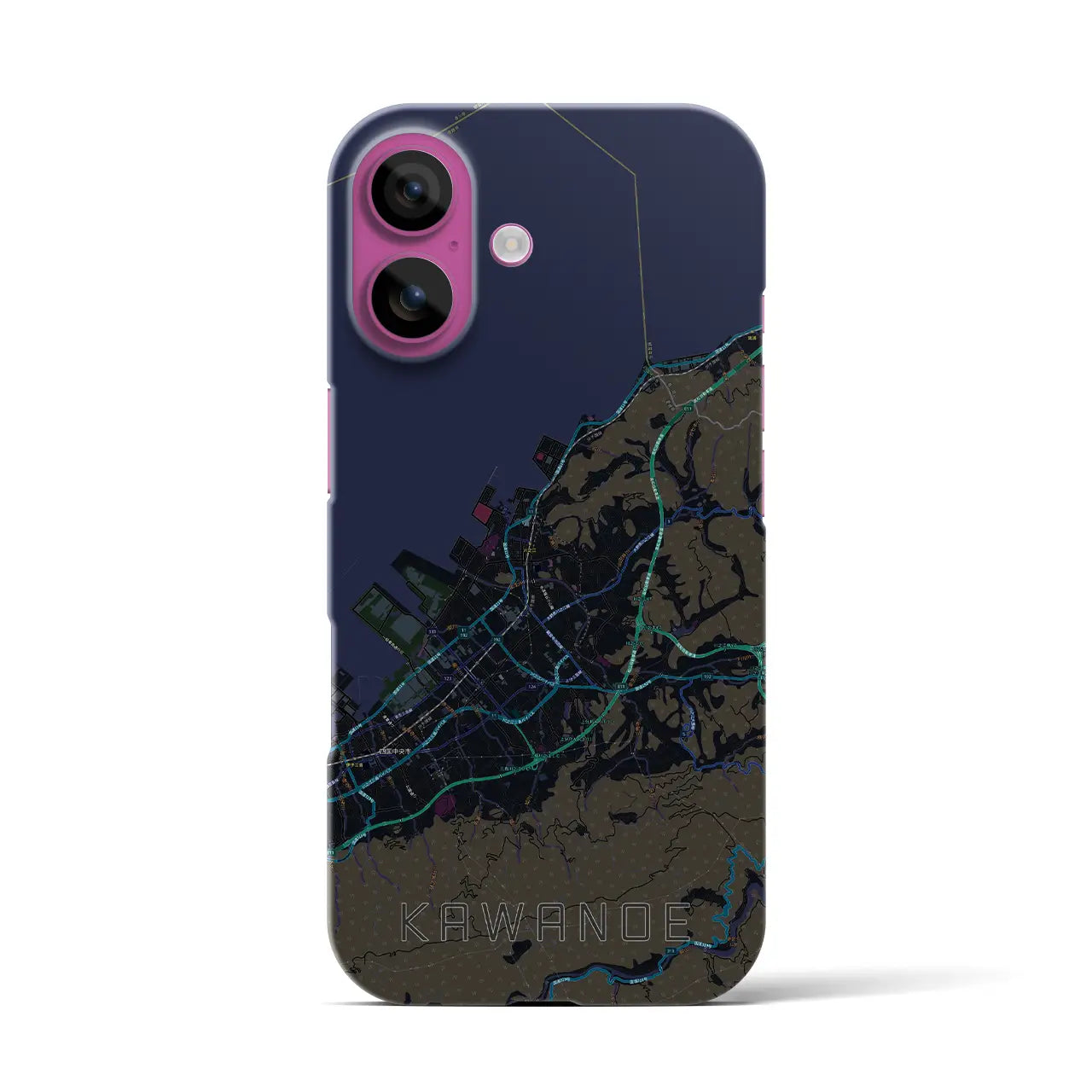 【川之江(愛媛県)】地図柄iPhoneケース(バックカバータイプ)