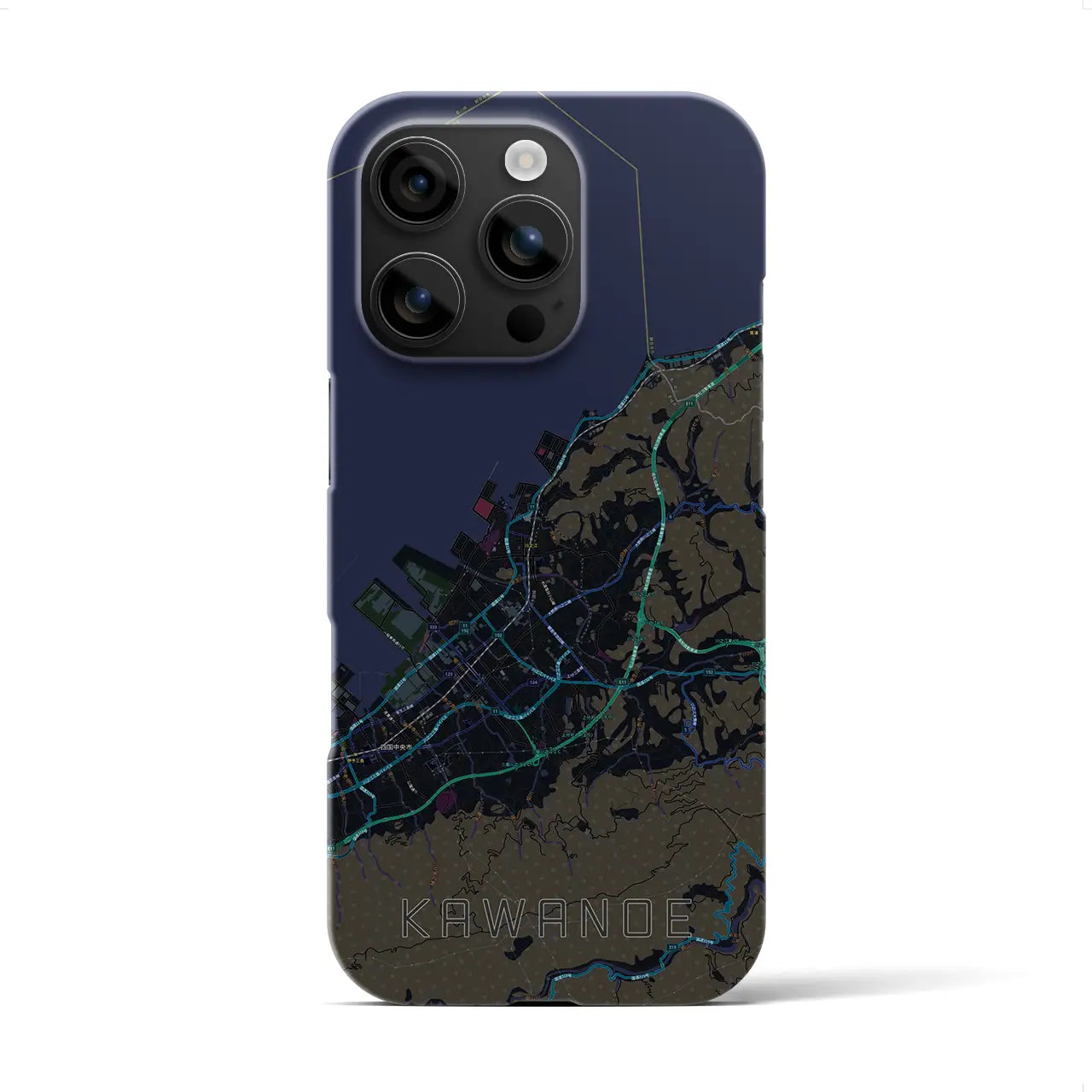 【川之江(愛媛県)】地図柄iPhoneケース(バックカバータイプ)