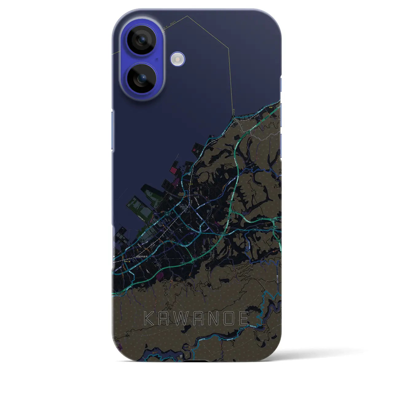 【川之江(愛媛県)】地図柄iPhoneケース(バックカバータイプ)