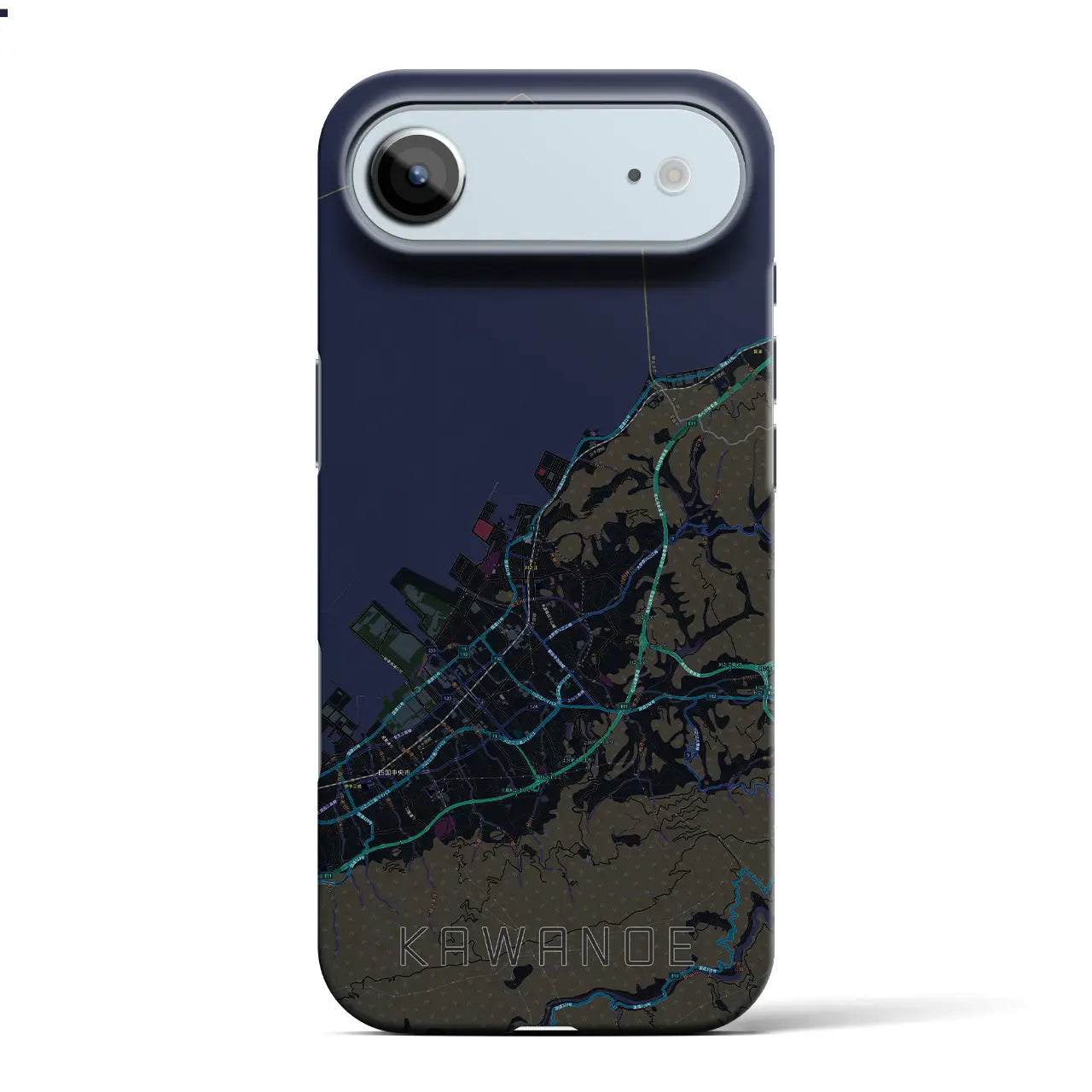 【川之江(愛媛県)】地図柄iPhoneケース(バックカバータイプ)