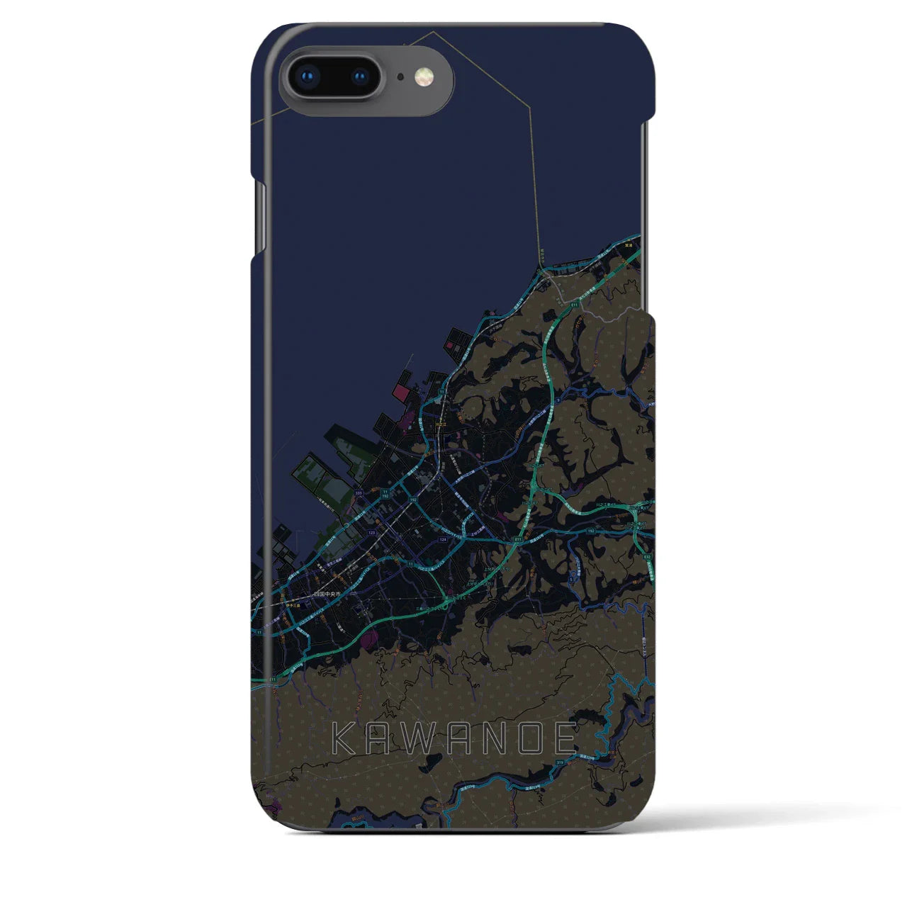 【川之江(愛媛県)】地図柄iPhoneケース(バックカバータイプ)
