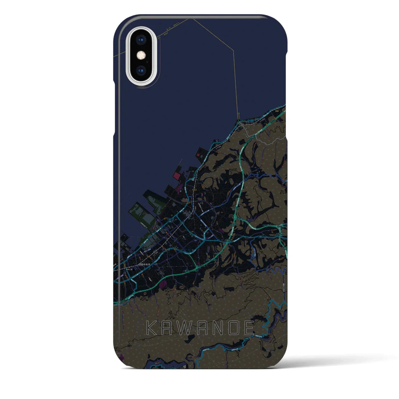 【川之江(愛媛県)】地図柄iPhoneケース(バックカバータイプ)