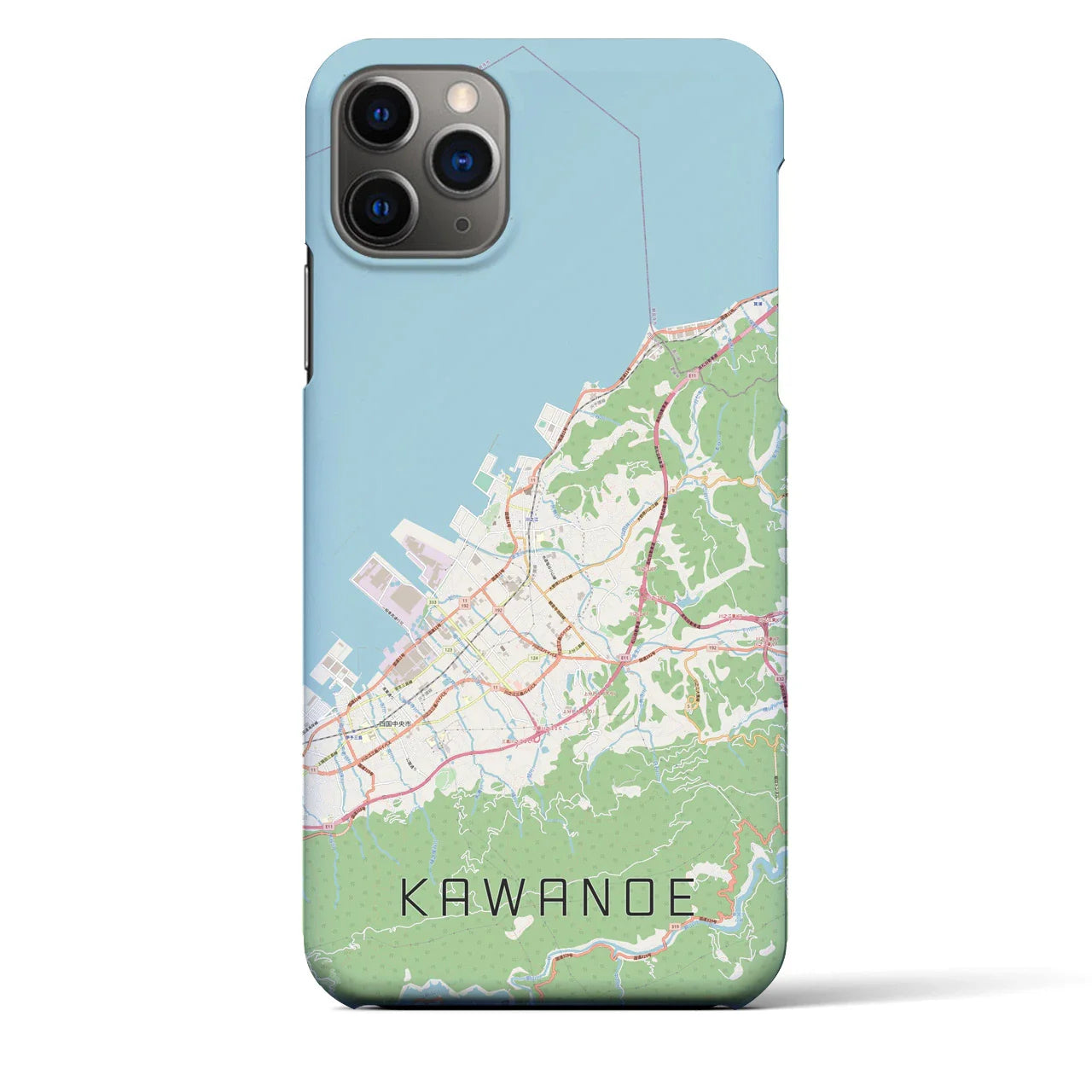 【川之江(愛媛県)】地図柄iPhoneケース(バックカバータイプ)