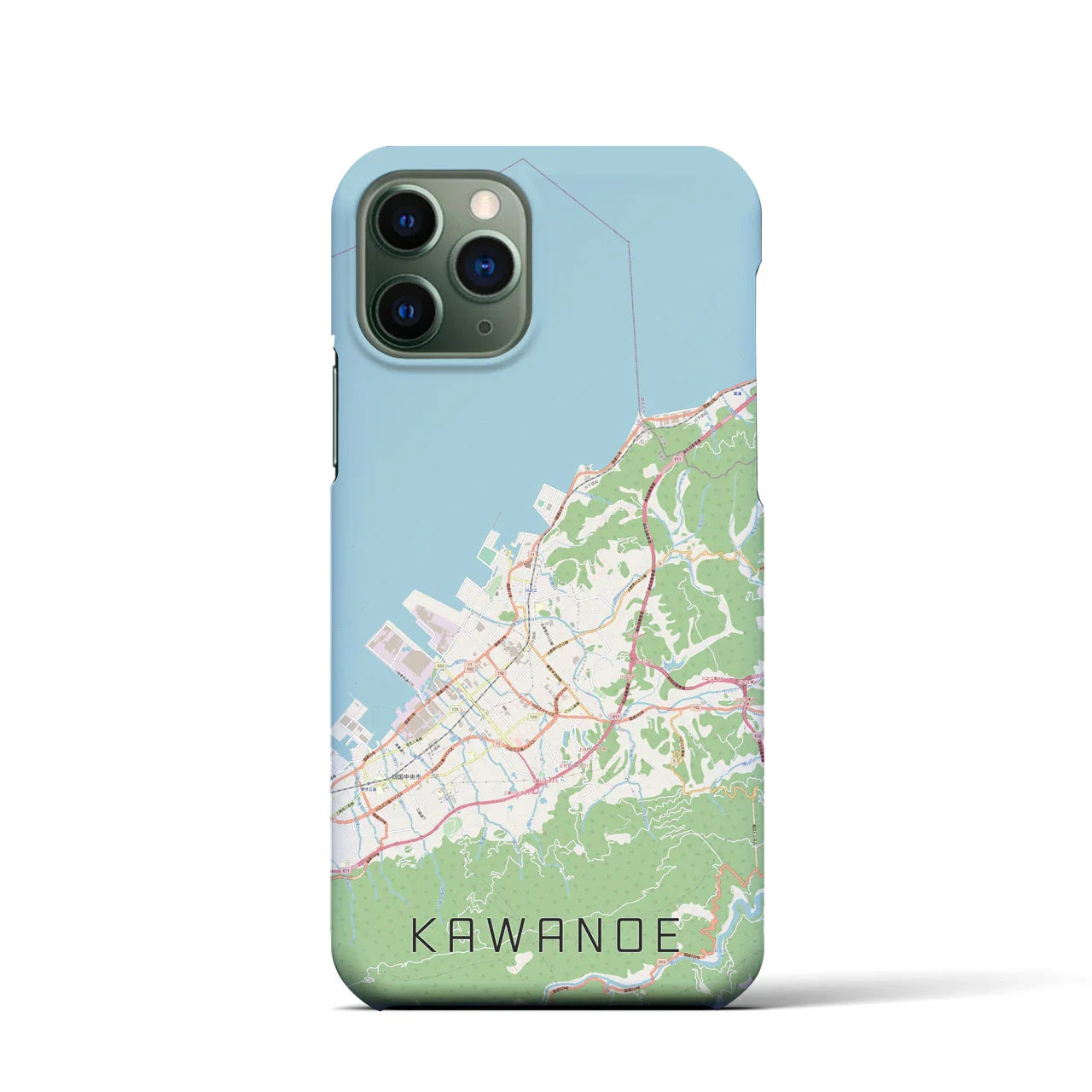 【川之江(愛媛県)】地図柄iPhoneケース(バックカバータイプ)