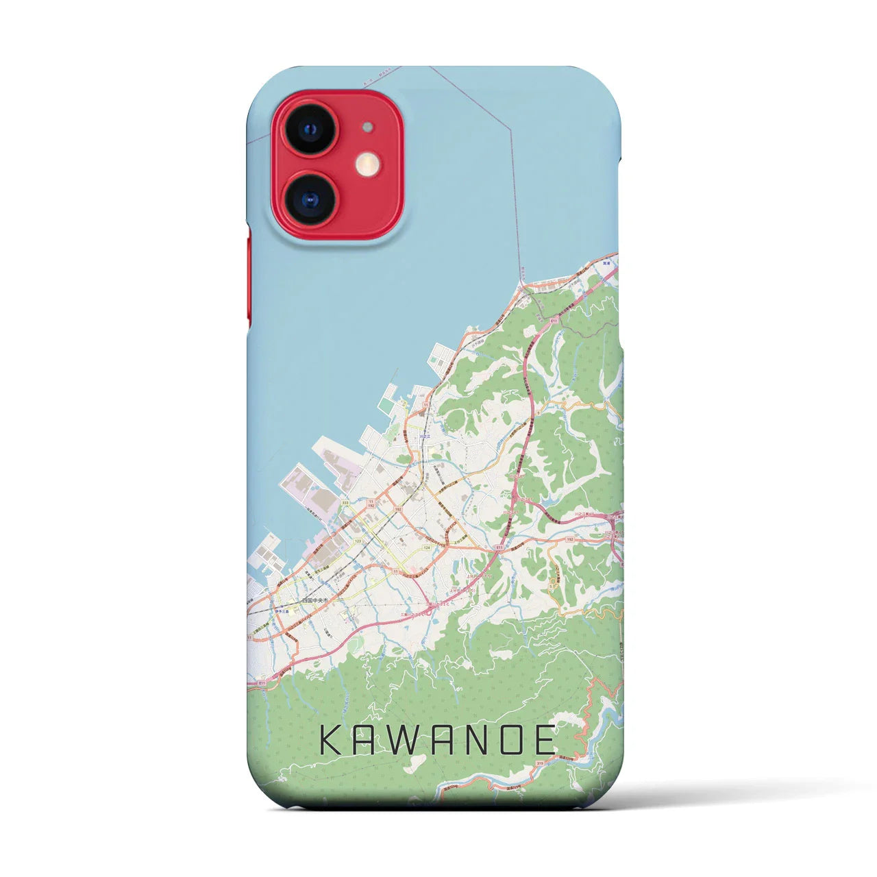 【川之江(愛媛県)】地図柄iPhoneケース(バックカバータイプ)