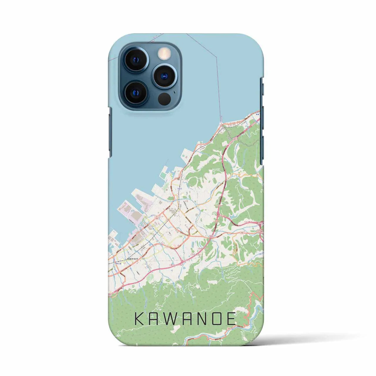 【川之江(愛媛県)】地図柄iPhoneケース(バックカバータイプ)