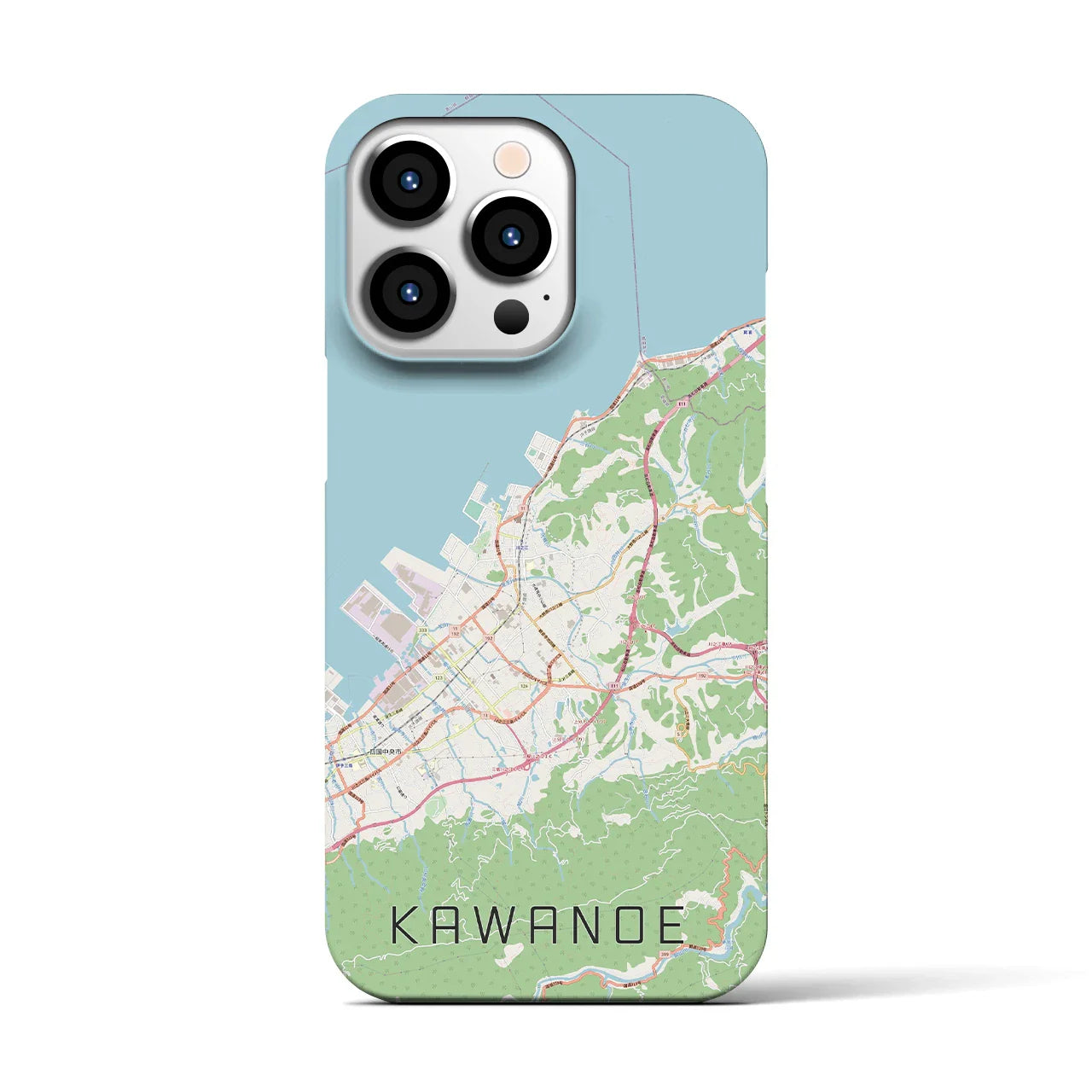【川之江(愛媛県)】地図柄iPhoneケース(バックカバータイプ)
