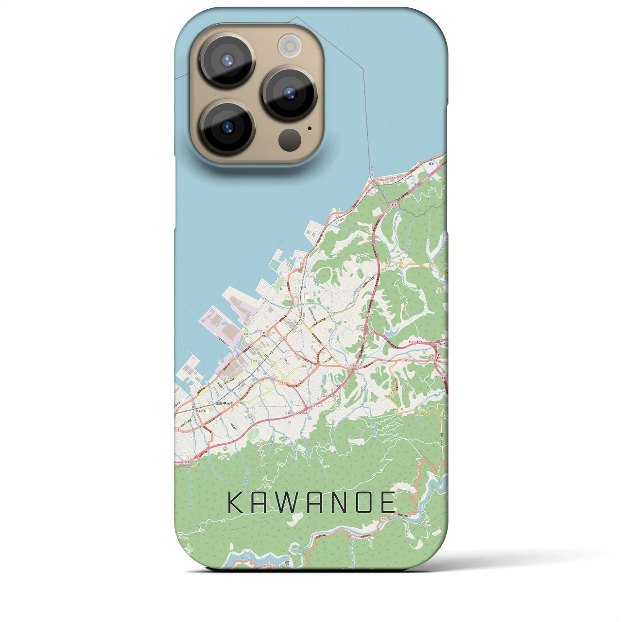 【川之江(愛媛県)】地図柄iPhoneケース(バックカバータイプ)