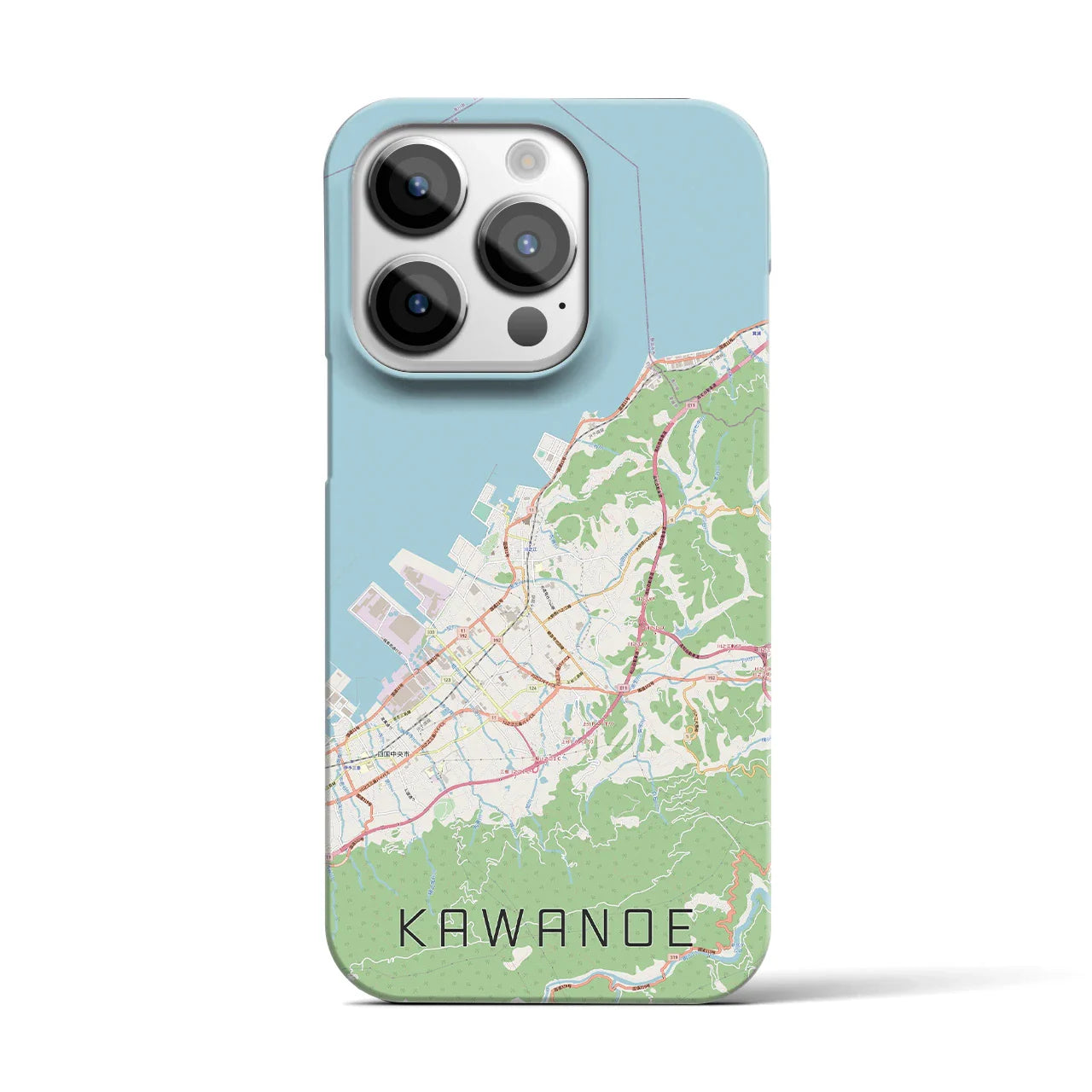 【川之江(愛媛県)】地図柄iPhoneケース(バックカバータイプ)