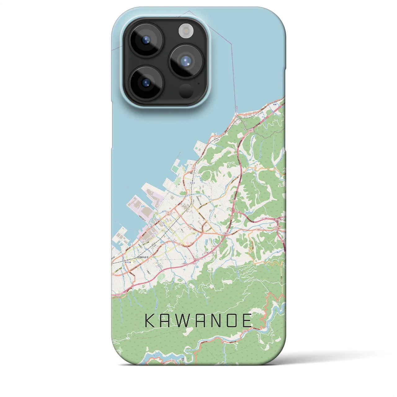 【川之江(愛媛県)】地図柄iPhoneケース(バックカバータイプ)