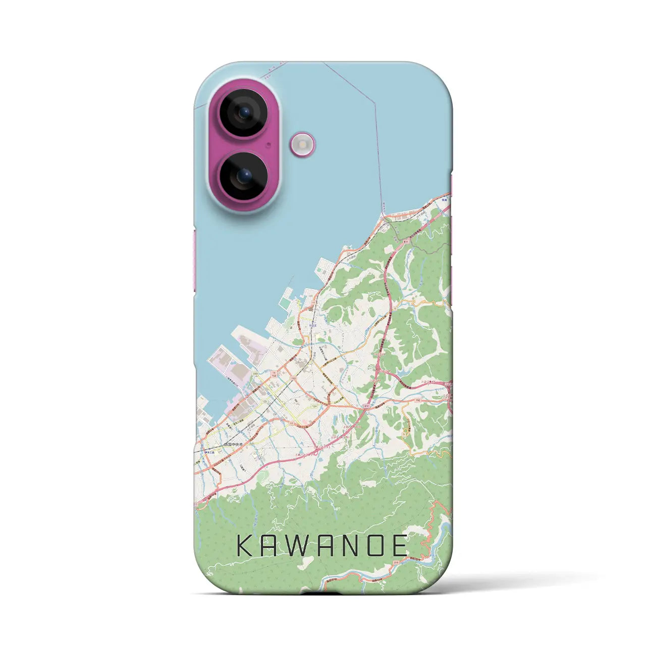 【川之江(愛媛県)】地図柄iPhoneケース(バックカバータイプ)