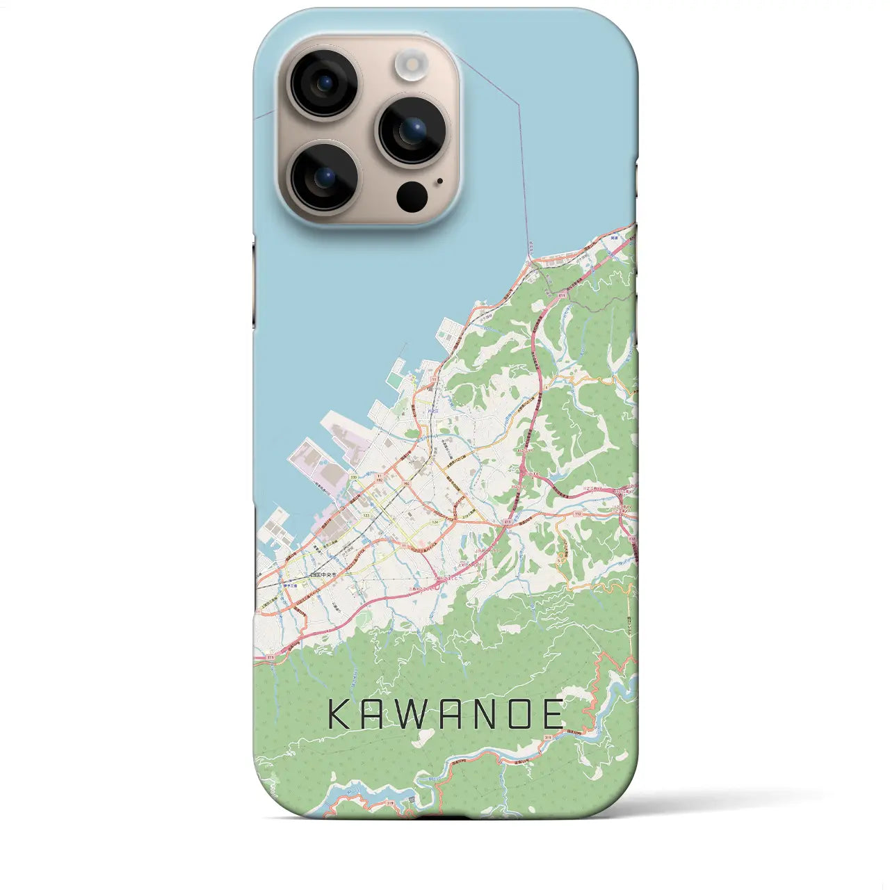 【川之江(愛媛県)】地図柄iPhoneケース(バックカバータイプ)