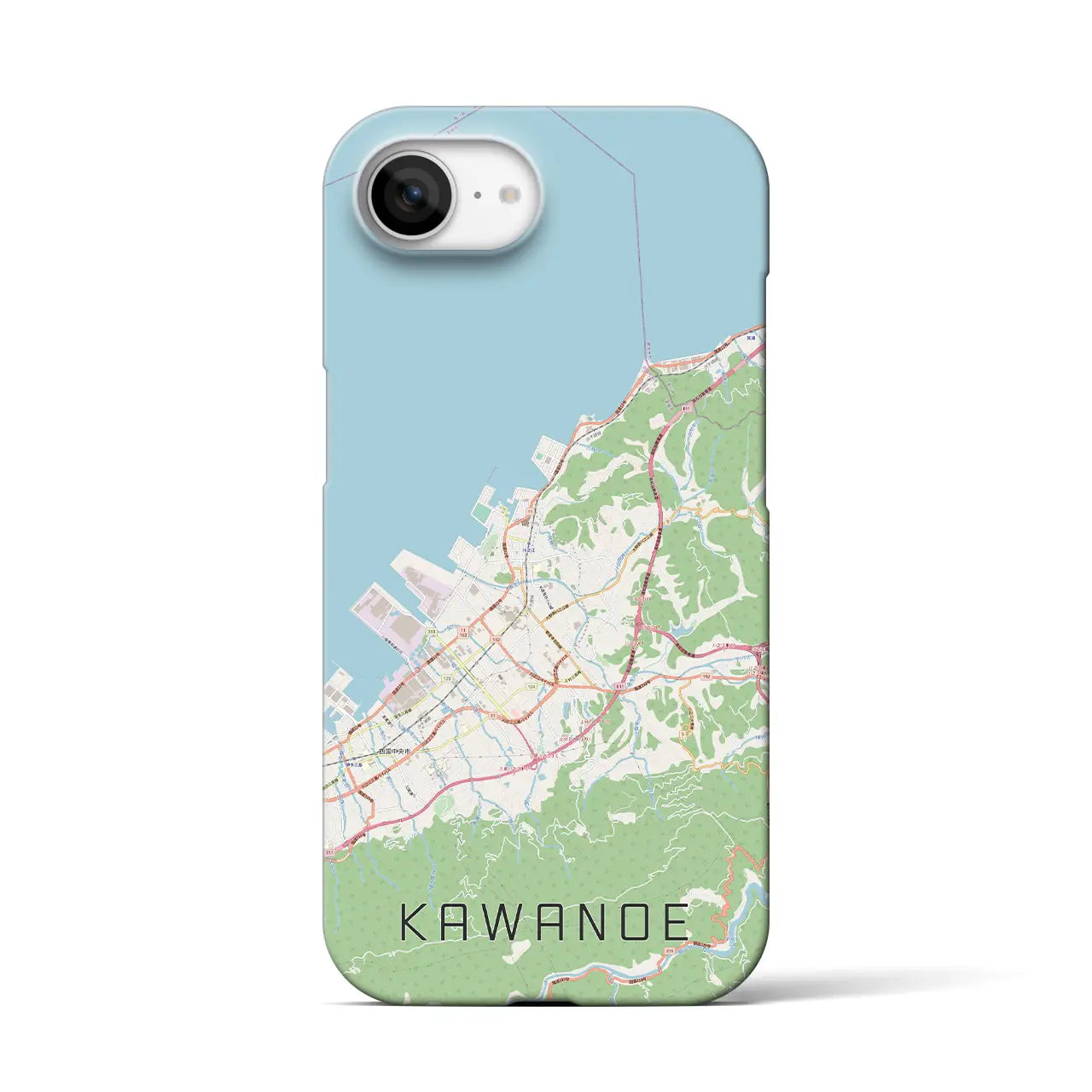 【川之江(愛媛県)】地図柄iPhoneケース(バックカバータイプ)