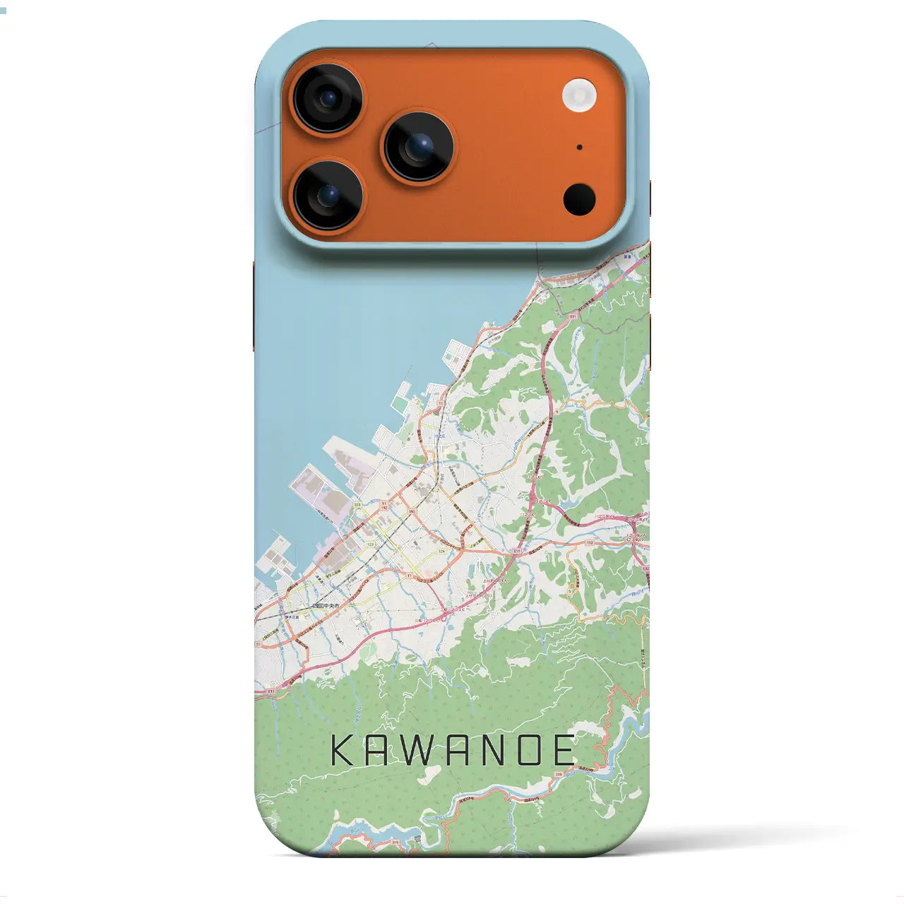 【川之江(愛媛県)】地図柄iPhoneケース(バックカバータイプ)