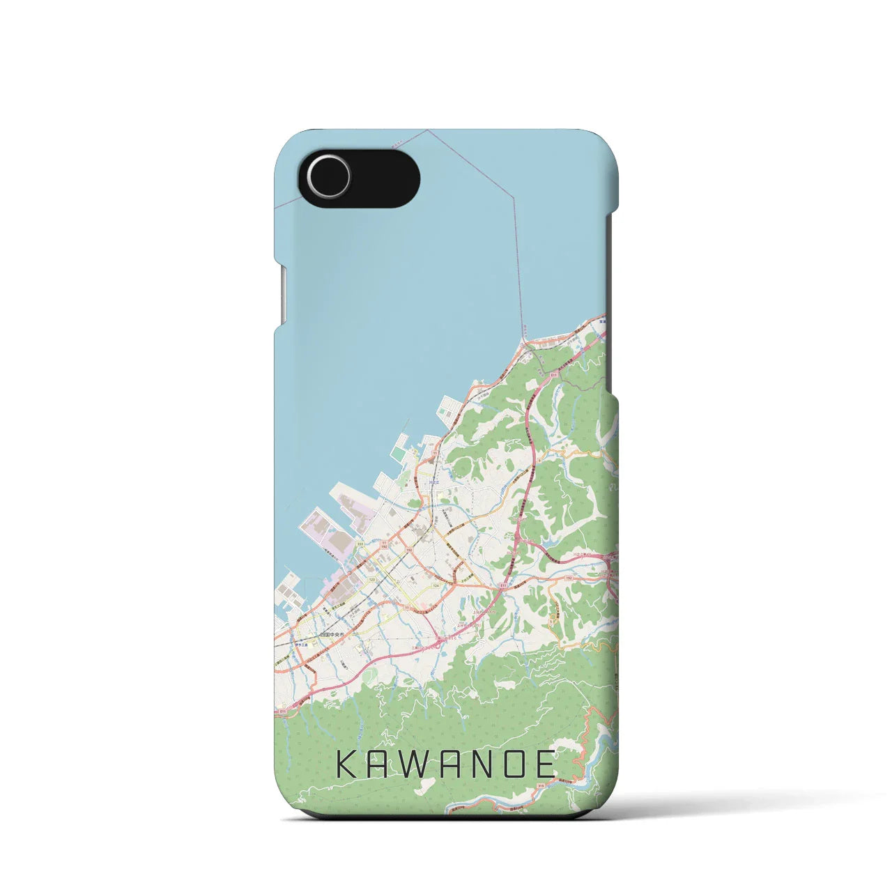 【川之江(愛媛県)】地図柄iPhoneケース(バックカバータイプ)