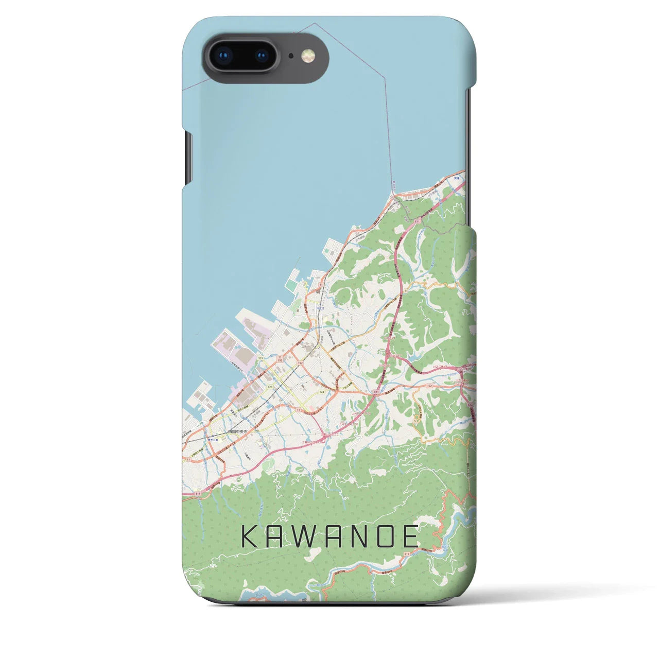 【川之江(愛媛県)】地図柄iPhoneケース(バックカバータイプ)