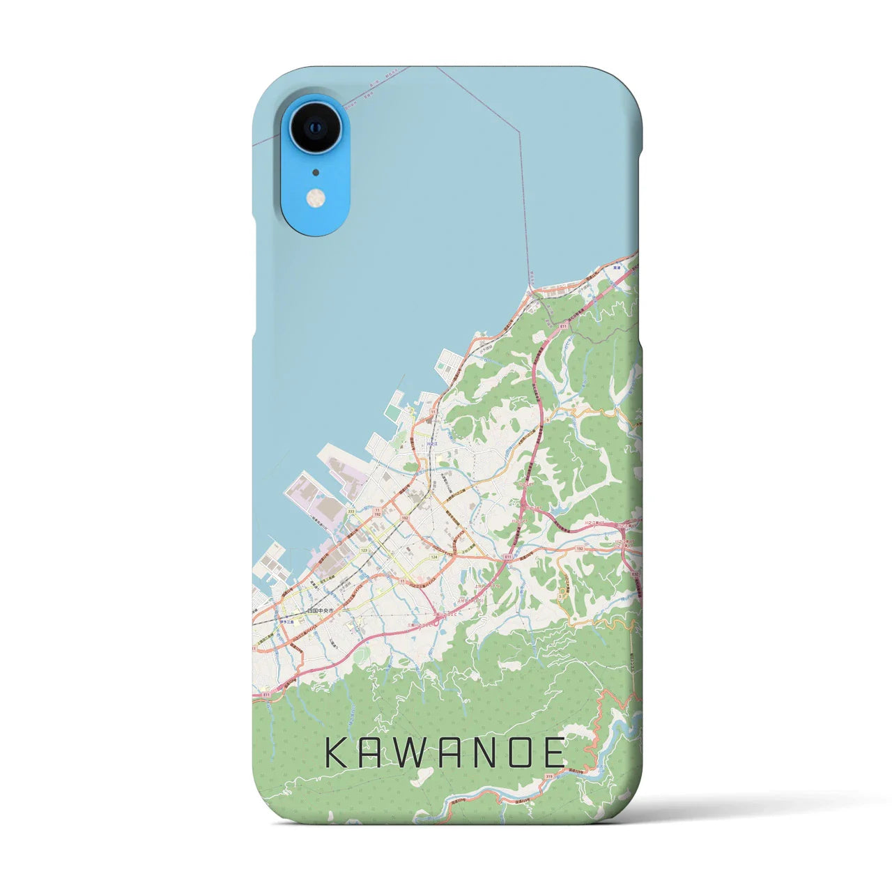 【川之江(愛媛県)】地図柄iPhoneケース(バックカバータイプ)