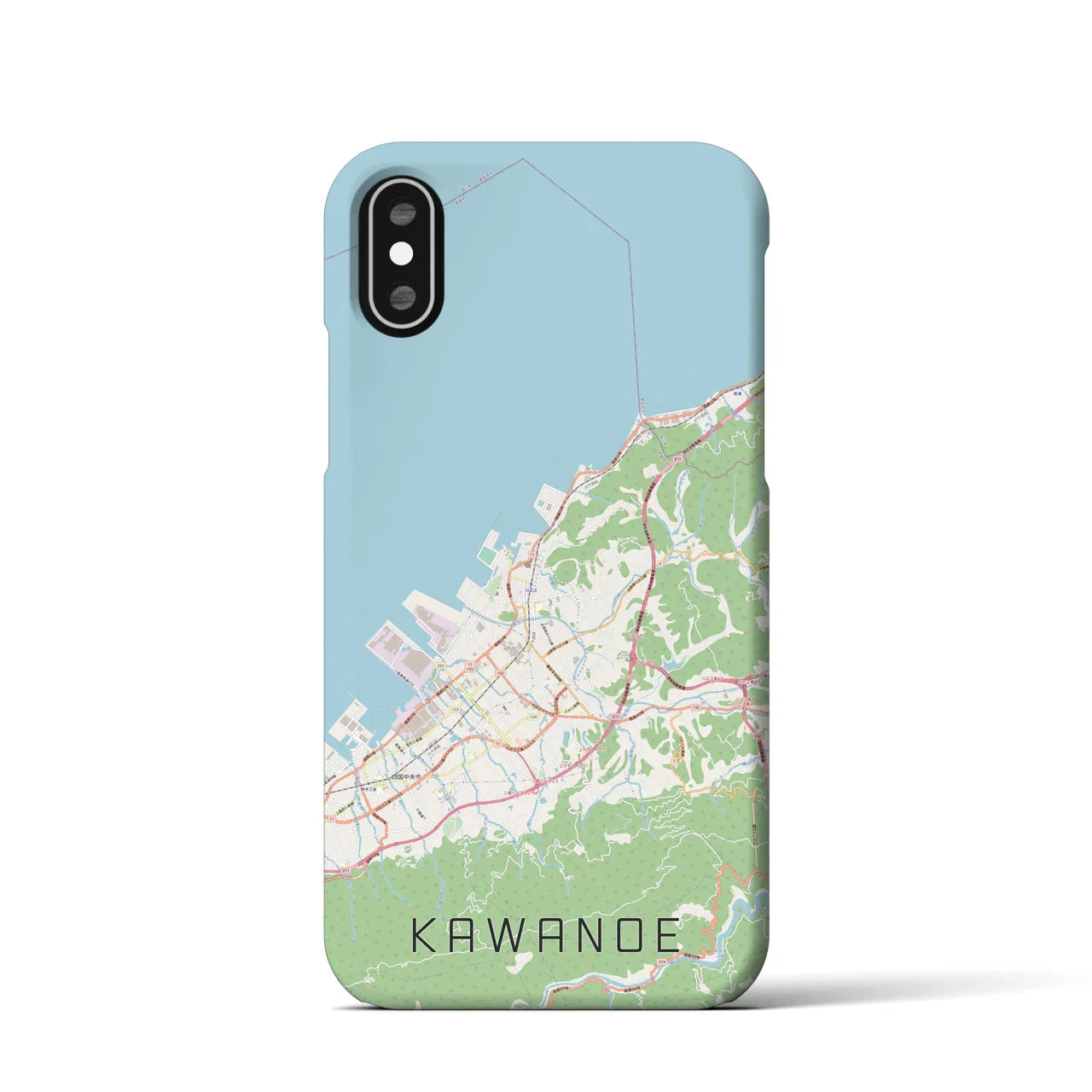 【川之江(愛媛県)】地図柄iPhoneケース(バックカバータイプ)