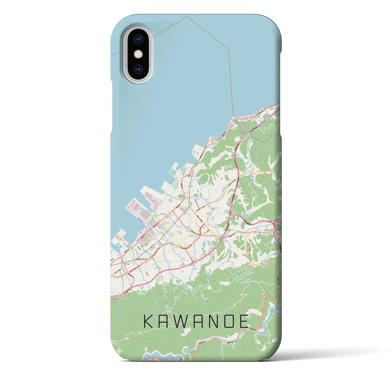 【川之江(愛媛県)】地図柄iPhoneケース(バックカバータイプ)