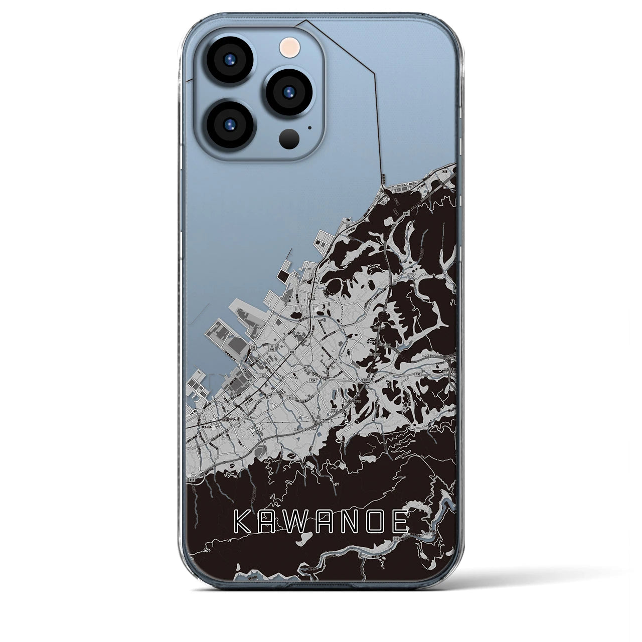 【川之江(愛媛県)】地図柄iPhoneケース(クリアタイプ)