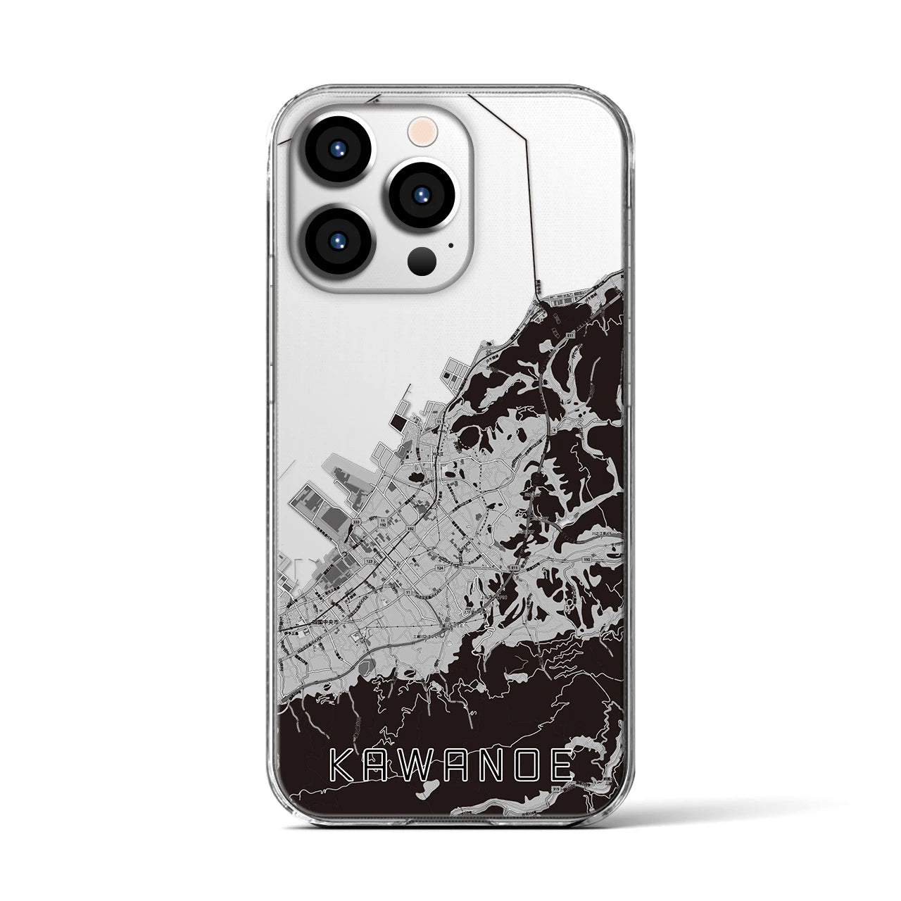 【川之江(愛媛県)】地図柄iPhoneケース(クリアタイプ)