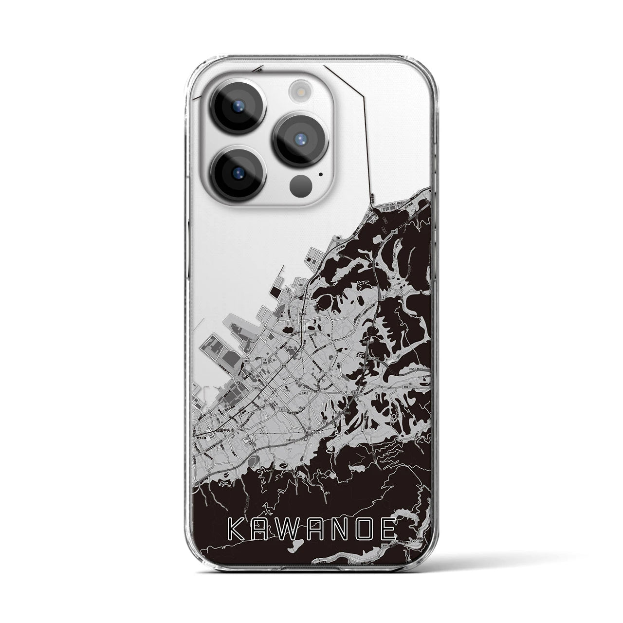 【川之江(愛媛県)】地図柄iPhoneケース(クリアタイプ)