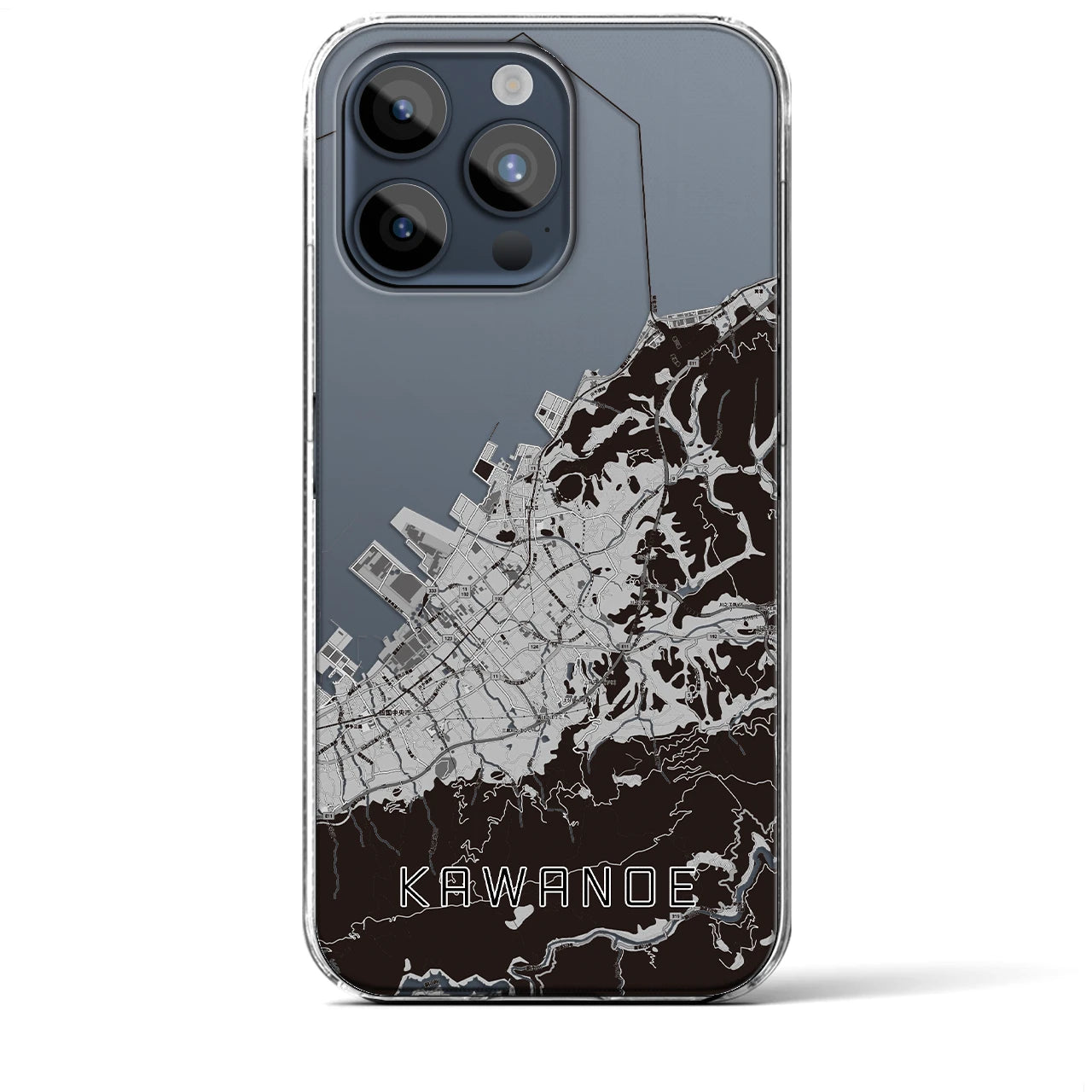 【川之江(愛媛県)】地図柄iPhoneケース(クリアタイプ)