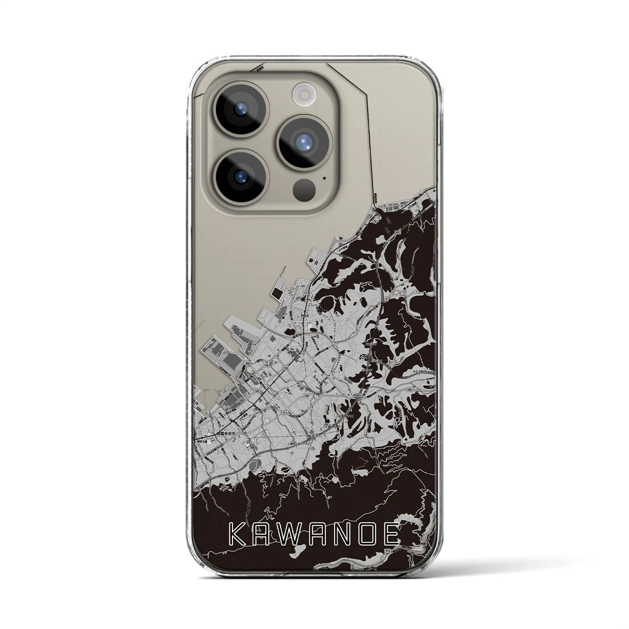 【川之江(愛媛県)】地図柄iPhoneケース(クリアタイプ)