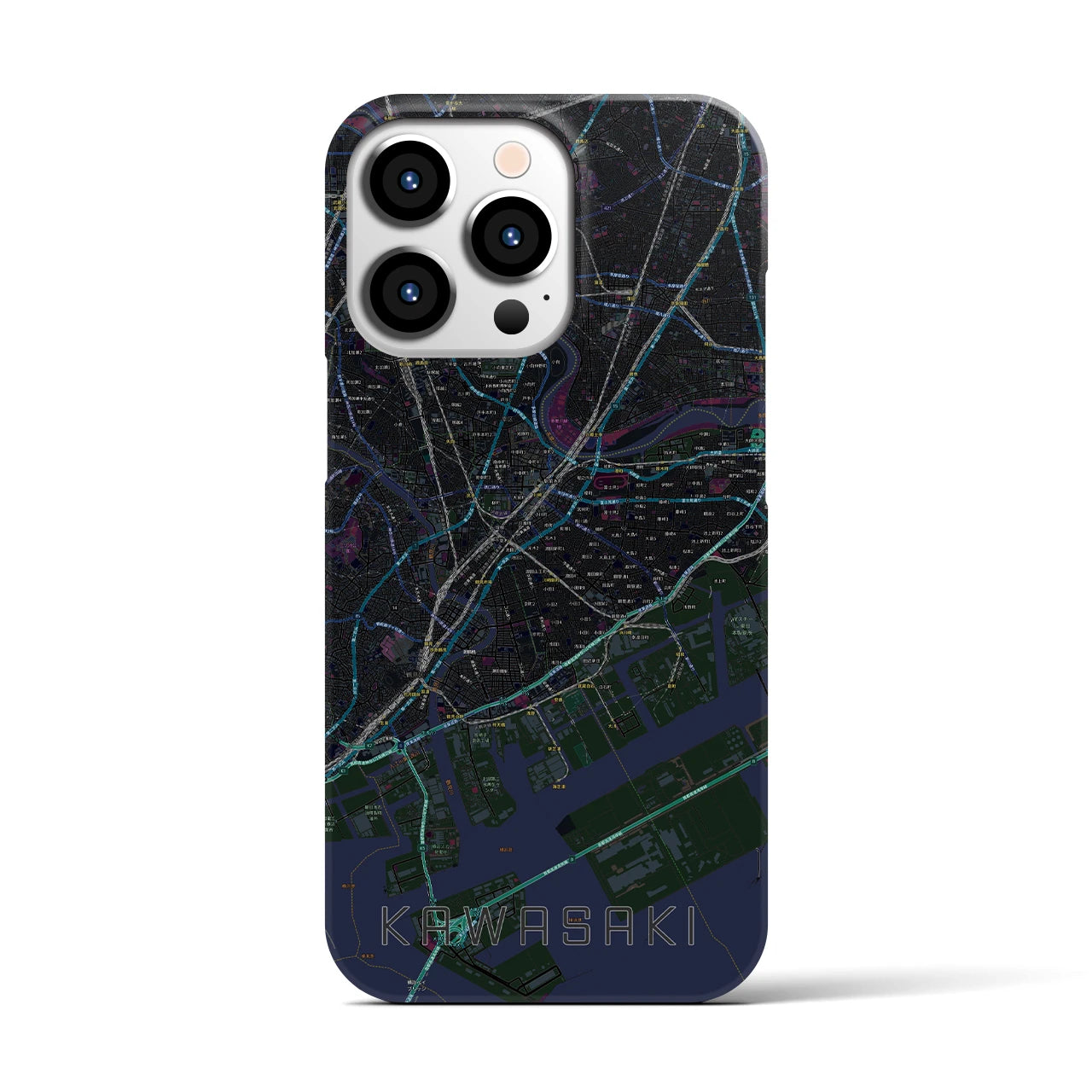 【川崎(神奈川県)】地図柄iPhoneケース(バックカバータイプ)