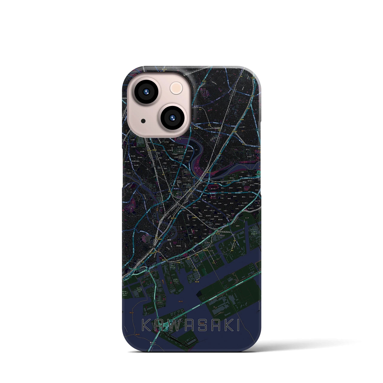 【川崎(神奈川県)】地図柄iPhoneケース(バックカバータイプ)