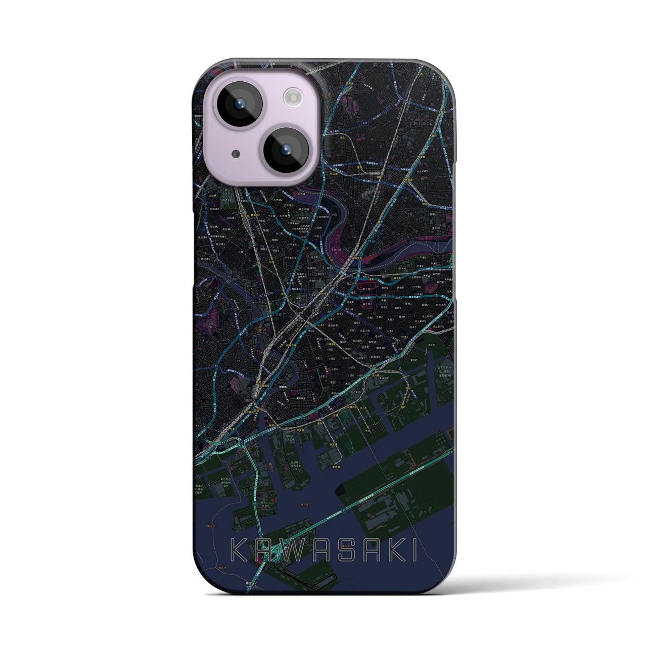 【川崎(神奈川県)】地図柄iPhoneケース(バックカバータイプ)